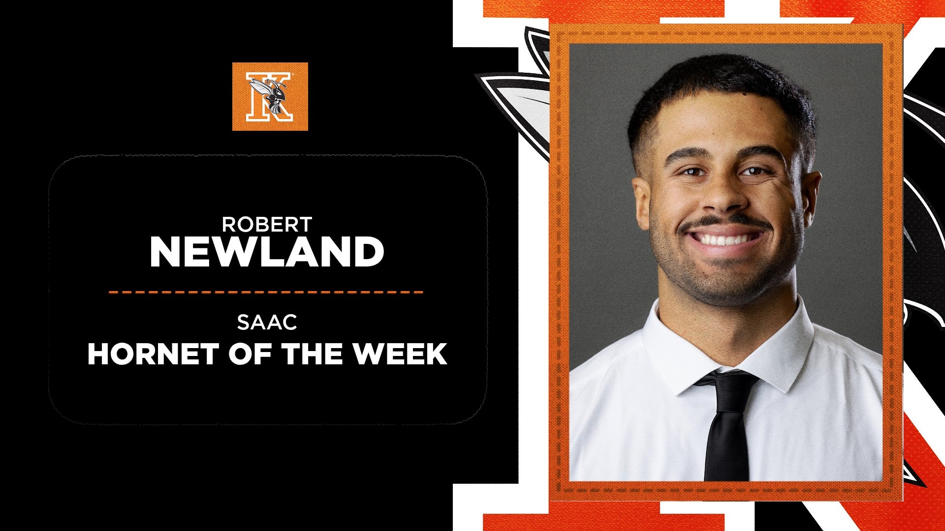 Robert Newland Men's Hornet of the Week Graphic
