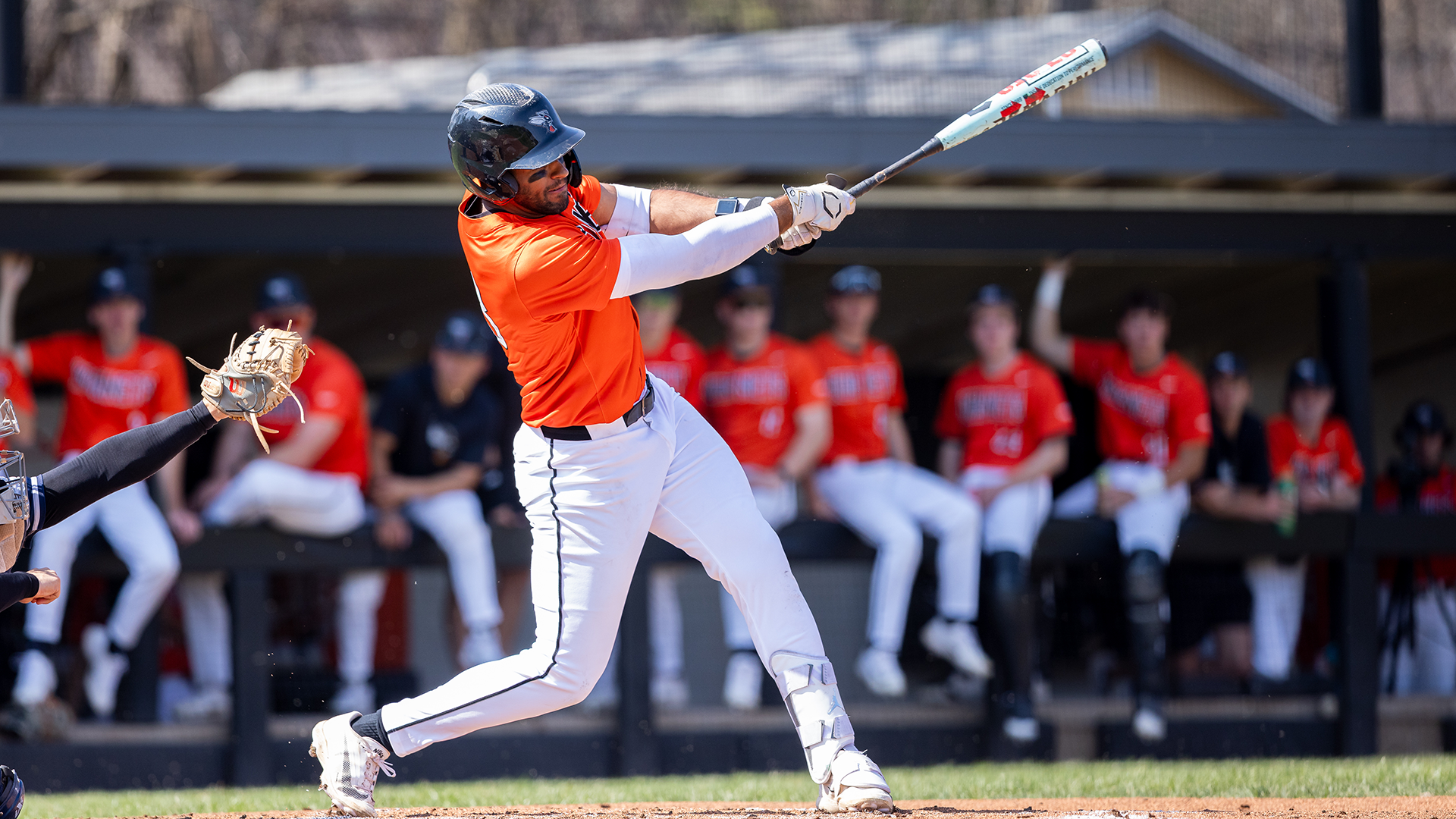 Robert Newland playing baseball