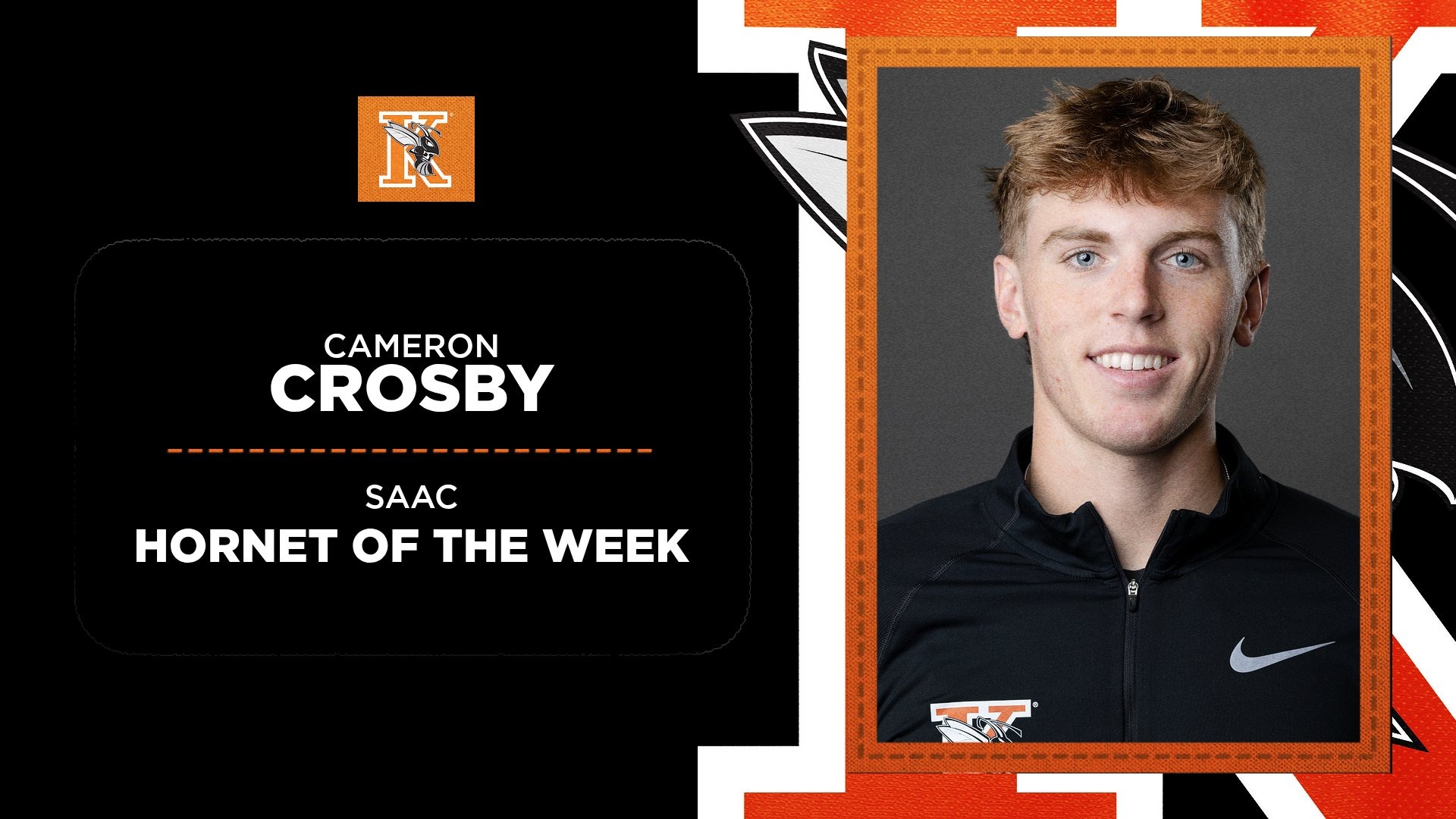 Cameron Crosby Men's Hornet of the Week Graphic