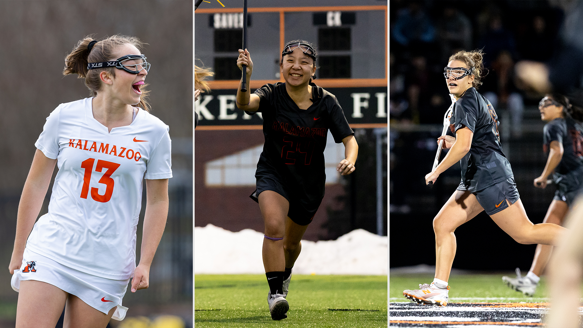 Tessa Fuller (left), Annslee Ware (middle) and Kennedy Hynde (right) all earned MIAA Weekly honors on April 20, 2026