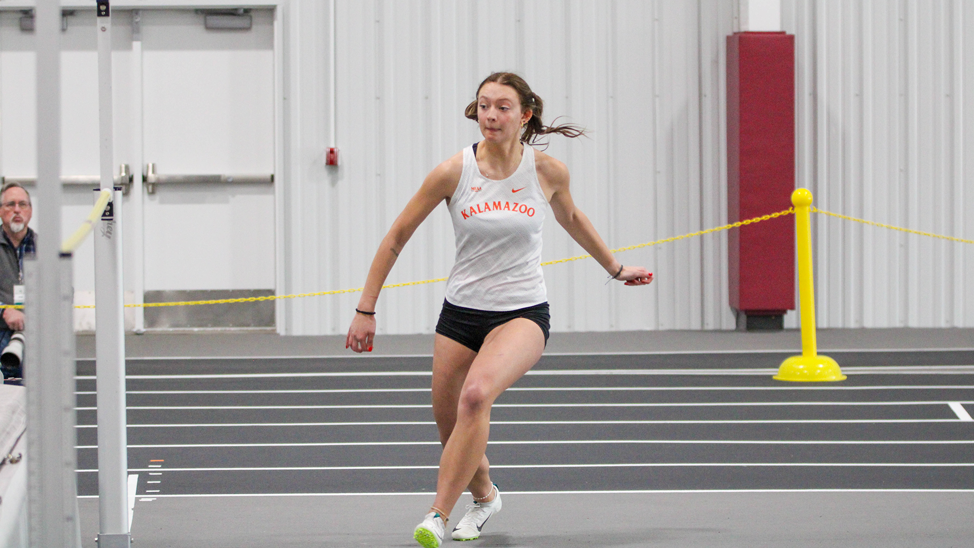 Ava Bechler attempting a high jump