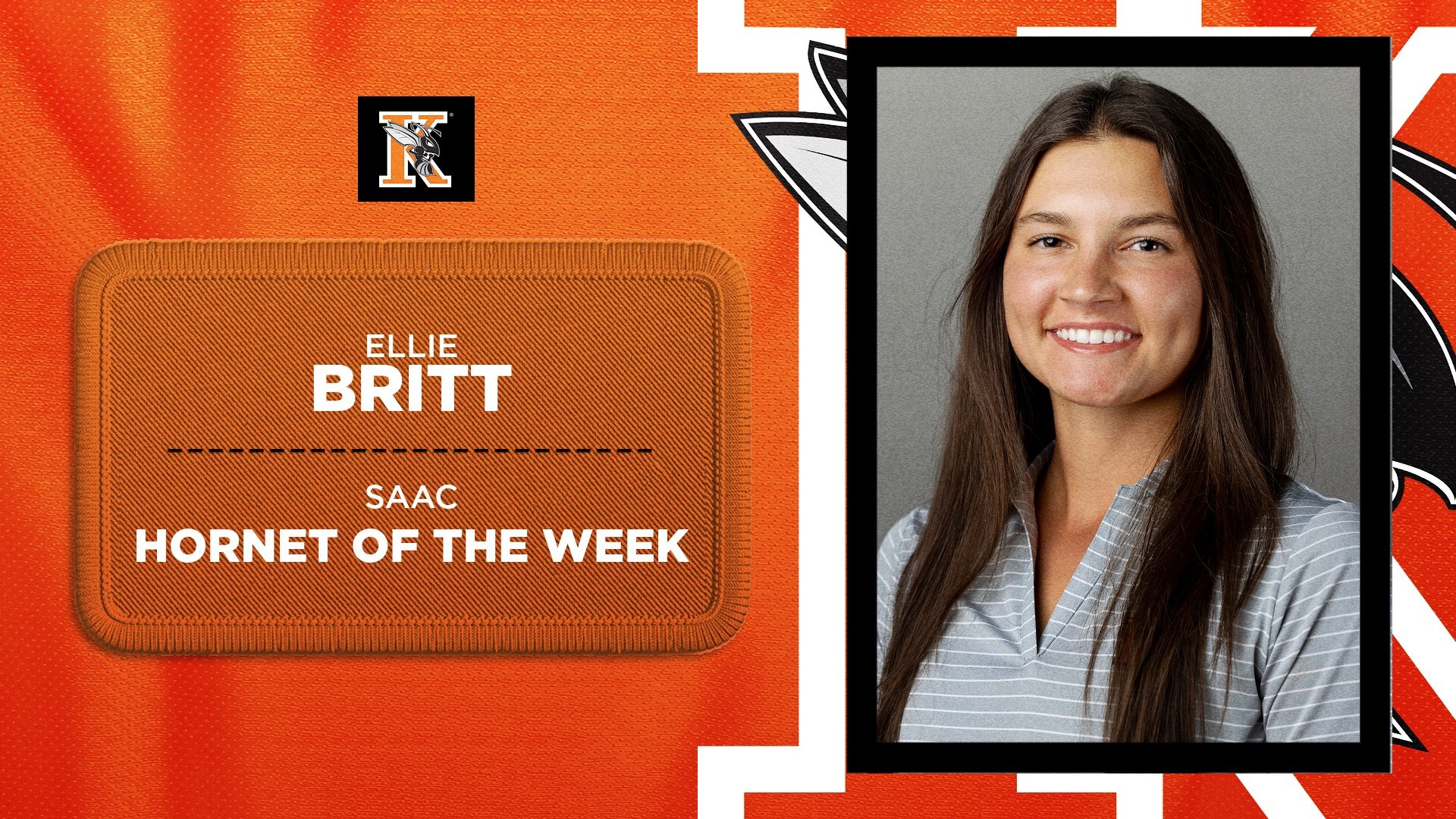 Ellie Britt Women's Hornet of the Week graphic
