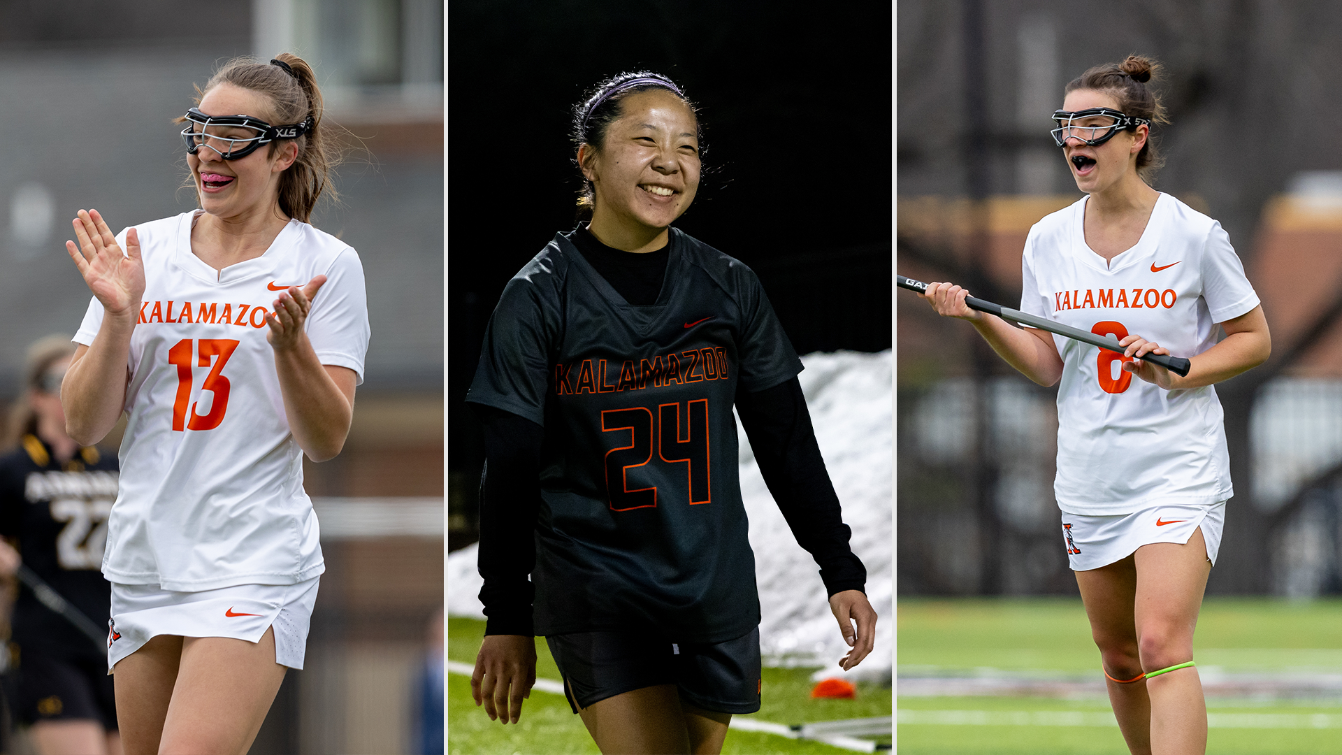 Tessa Fuller (left), Annslee Ware (center) and Sophie Hartl (right) all earned MIAA Player of the Week Honors on April 27, 2026