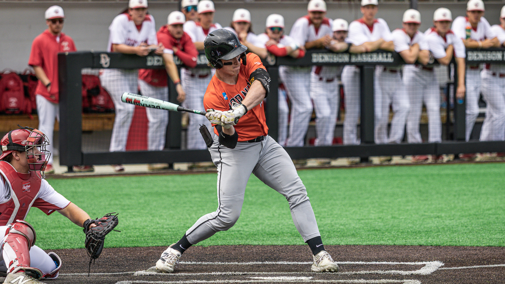 Caleb Moore playing baseball