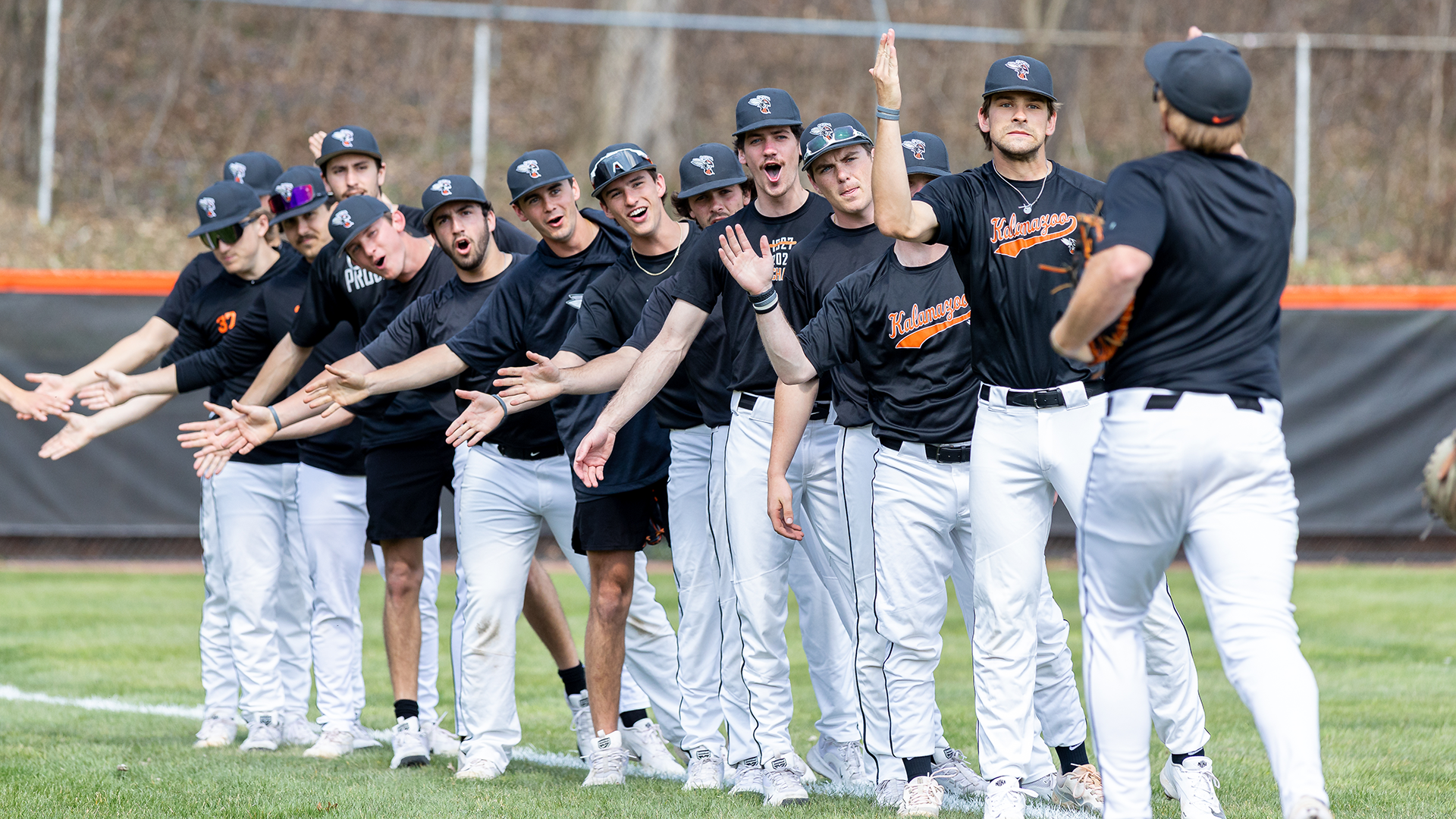 The Kalamazoo College baseball team on Woodworth Field