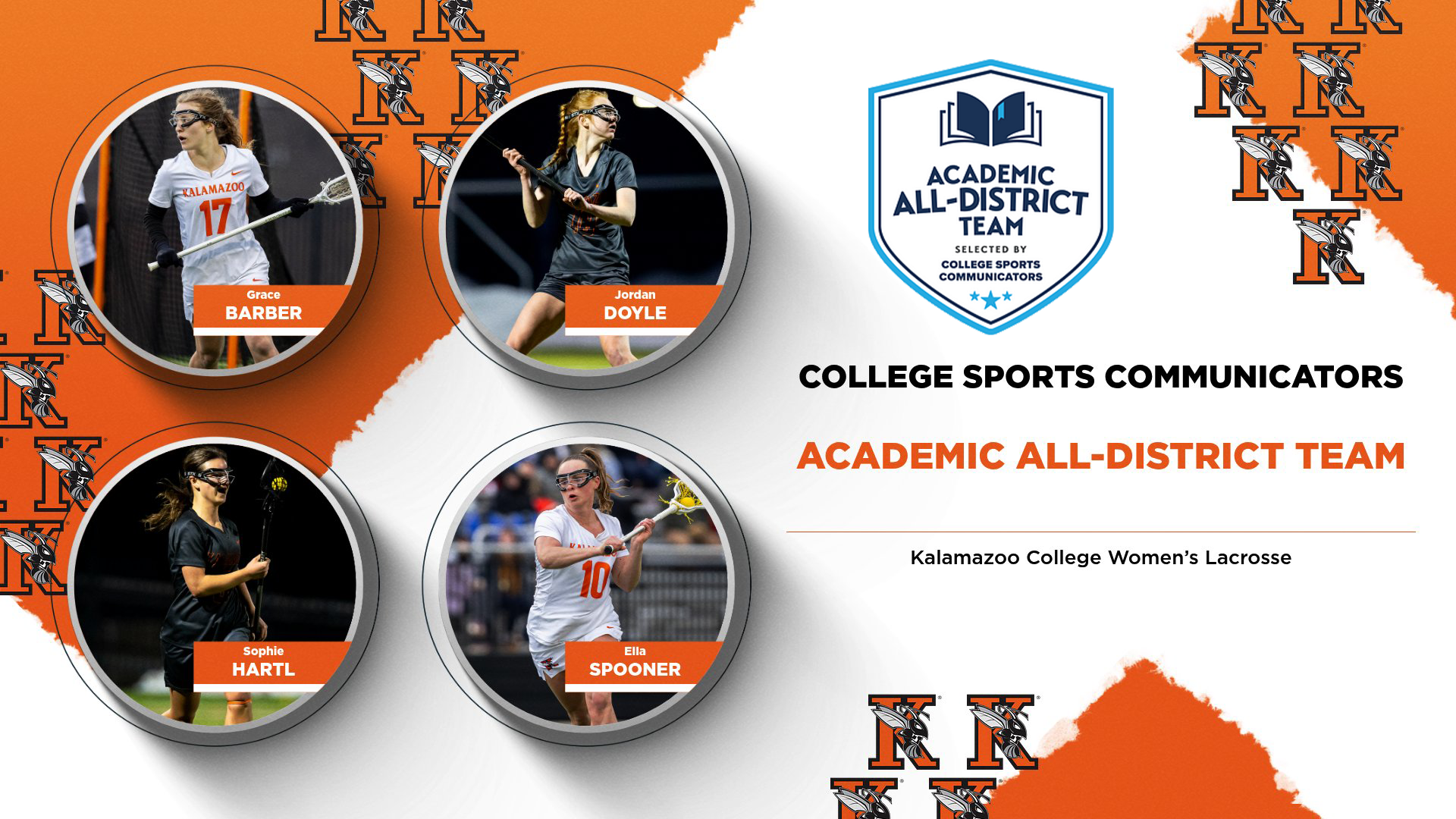 Kalamazoo College Women's Lacrosse had four student-athletes earn Academic All-District honors in 2026