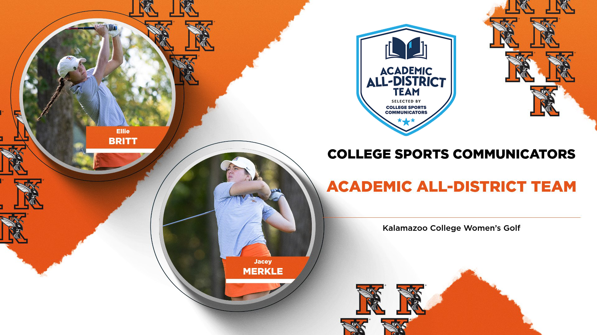 Kalamazoo College Women's Golf earned two Academic All-District awards in 2026