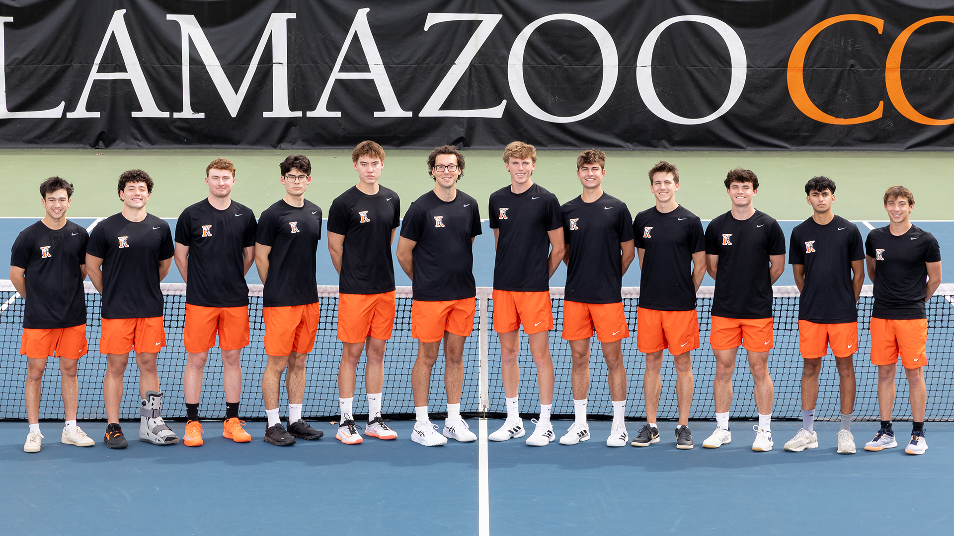 The Kalamazoo College men's tennis team at Stowe Stadium