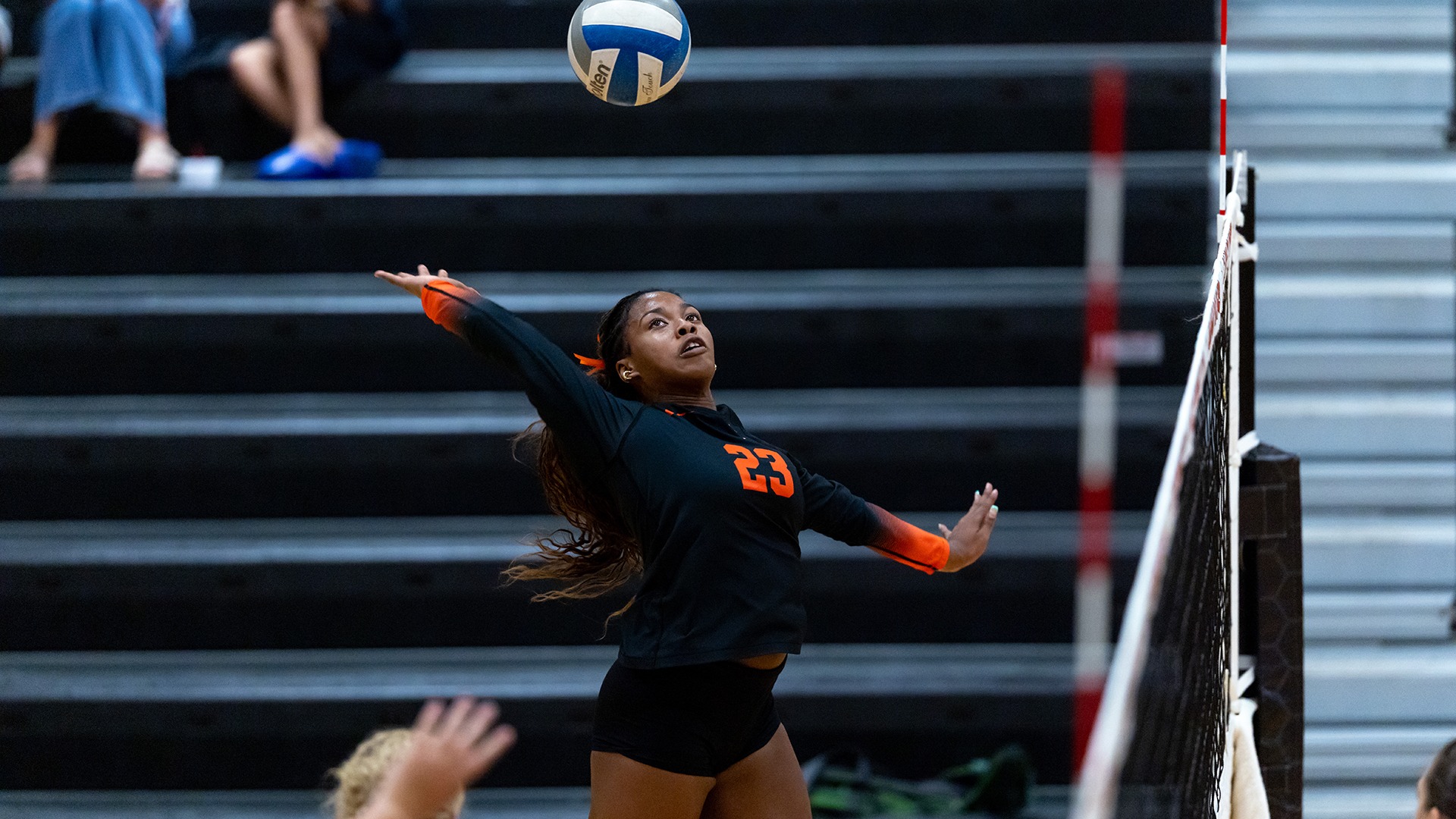 Mya Parks playing volleyball