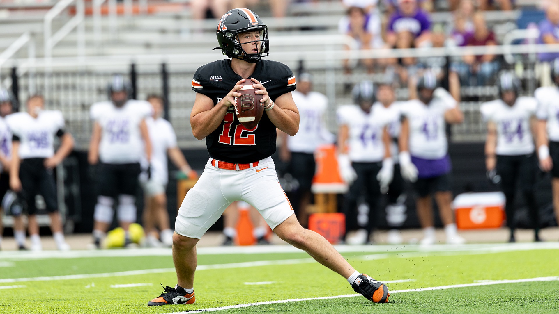 Brayden Ledin playing football