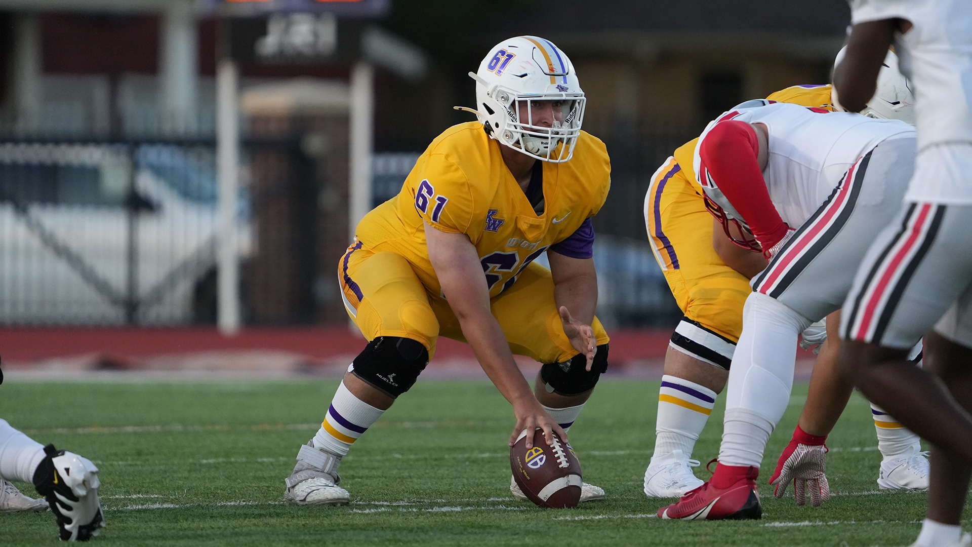 Shelby Giersch snaps  the ball against Friends in Developmental action