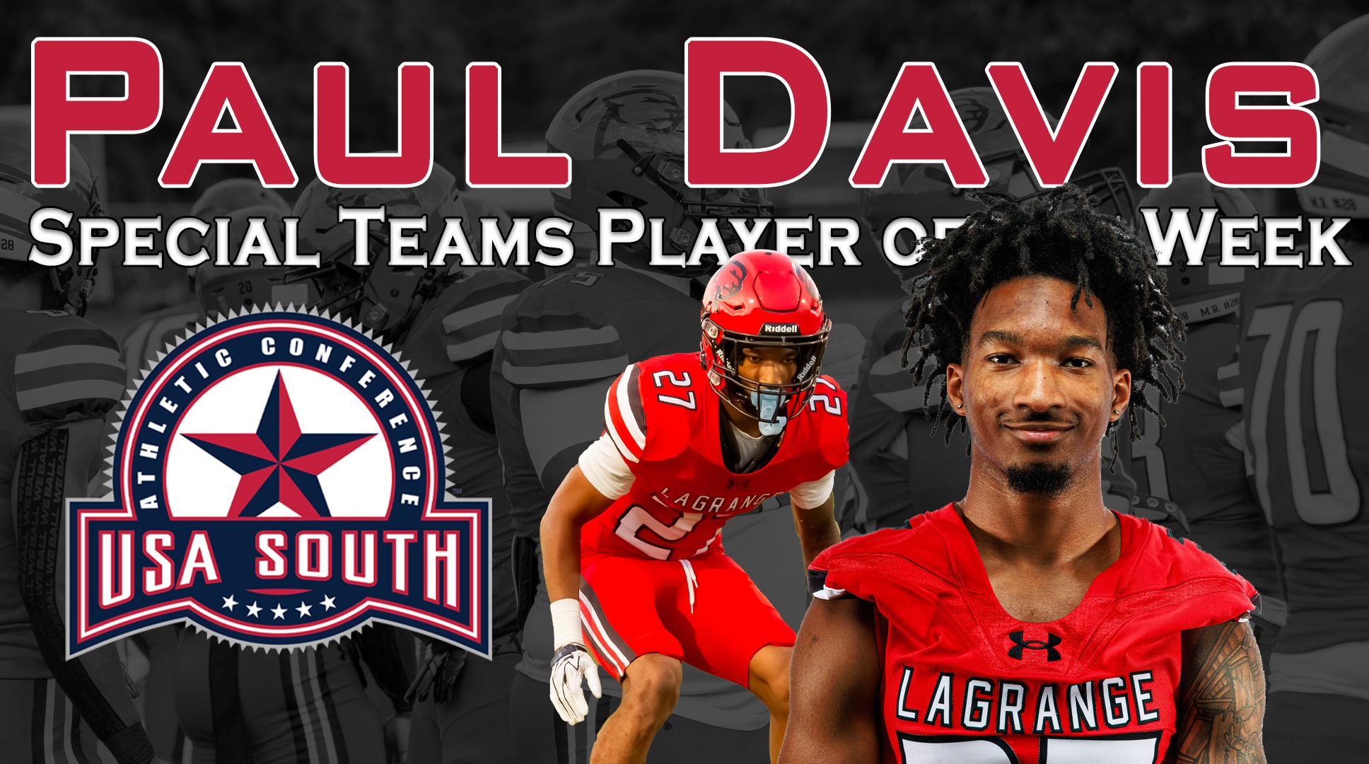 Davis Named USA South Football Special Teams Player of the Week