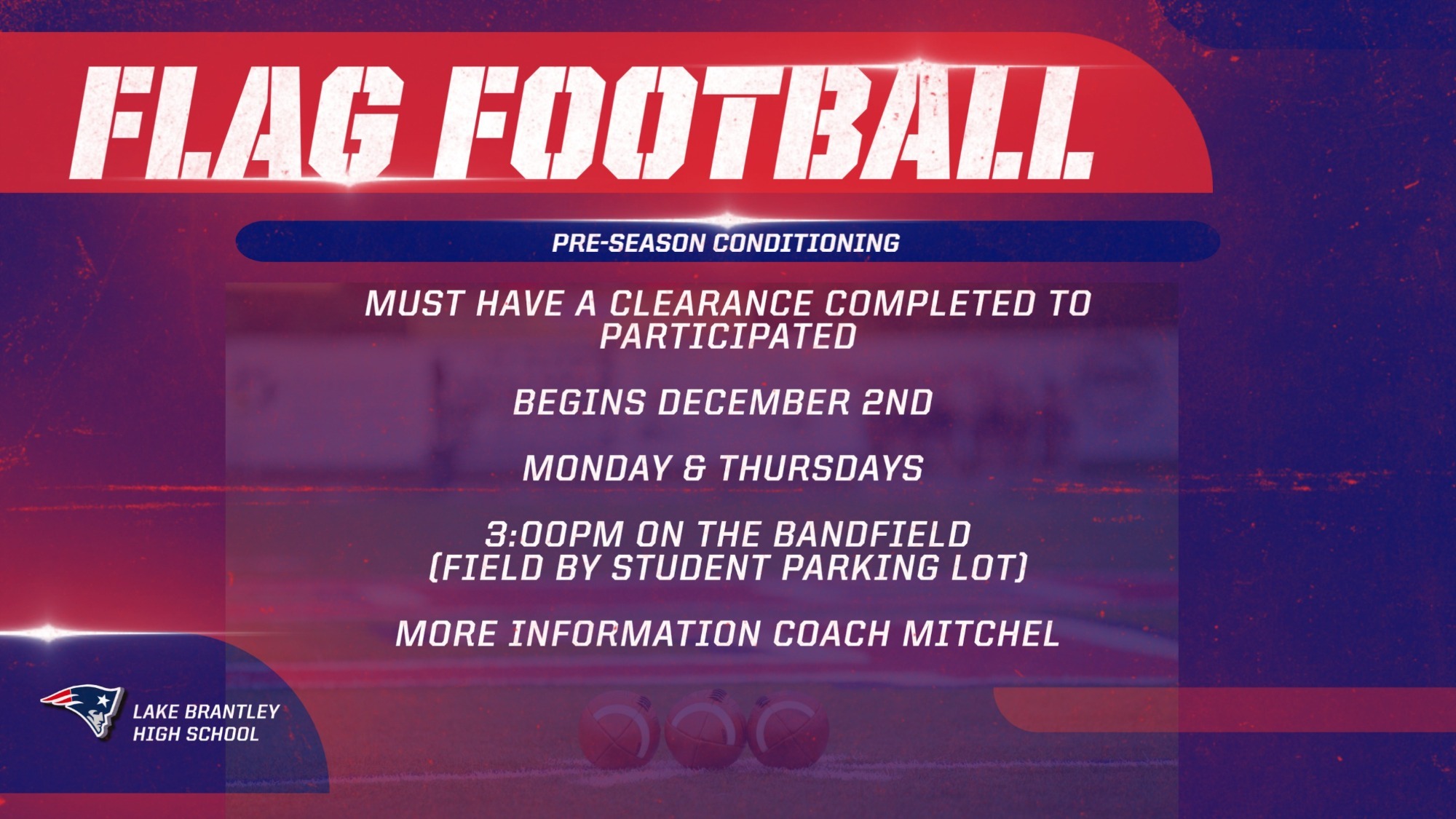 fLAG fOOTBALL CONDITION