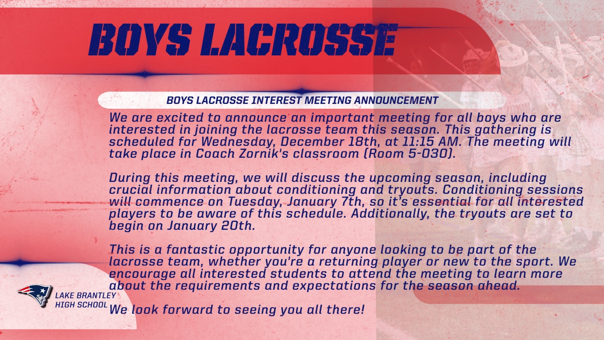 Lacrosse Meeting Announcement