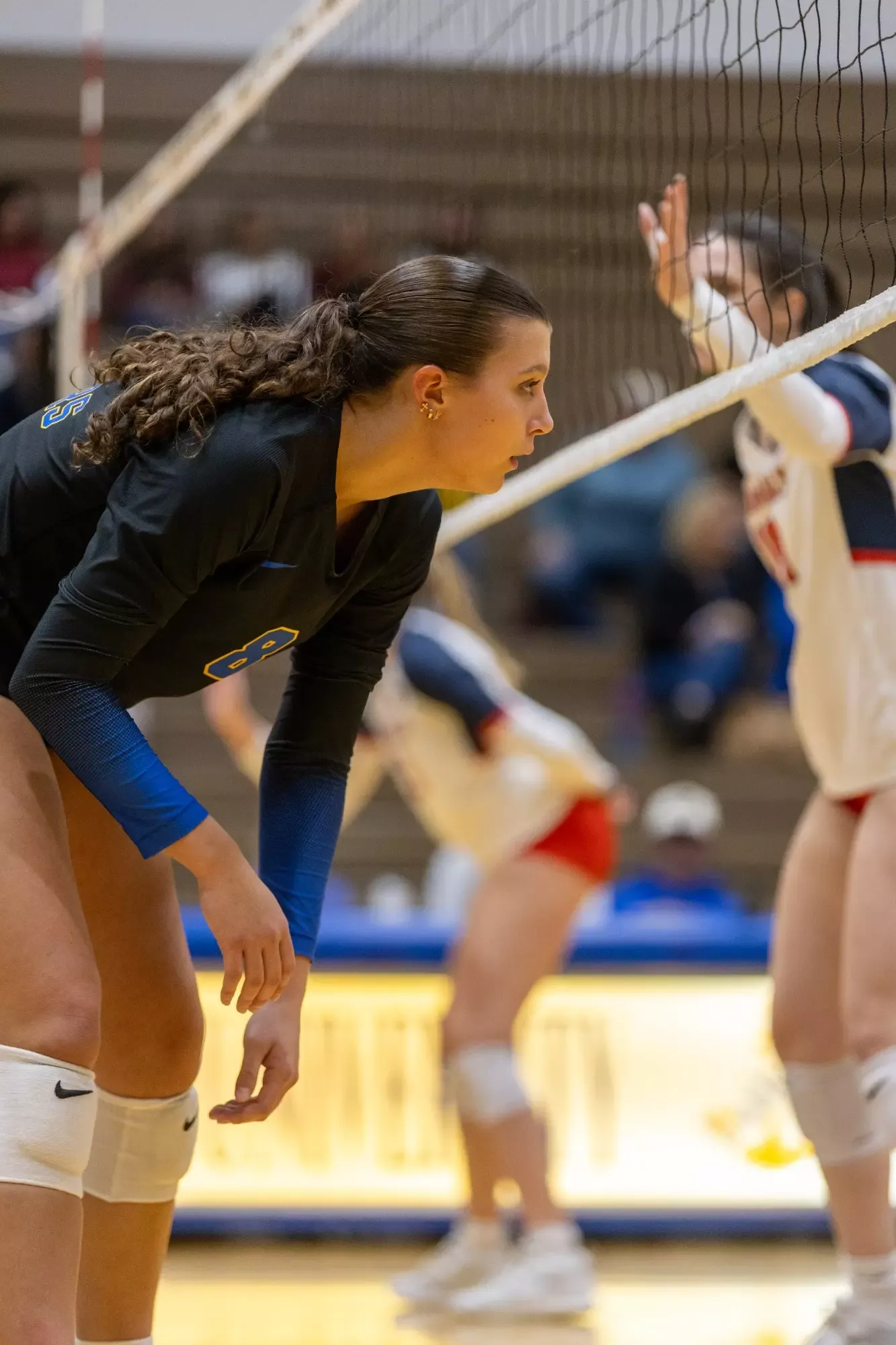 Caitlyn Matelski preparing for the serve