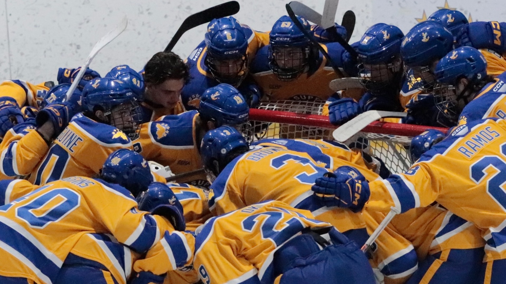 Hockey Team Huddle