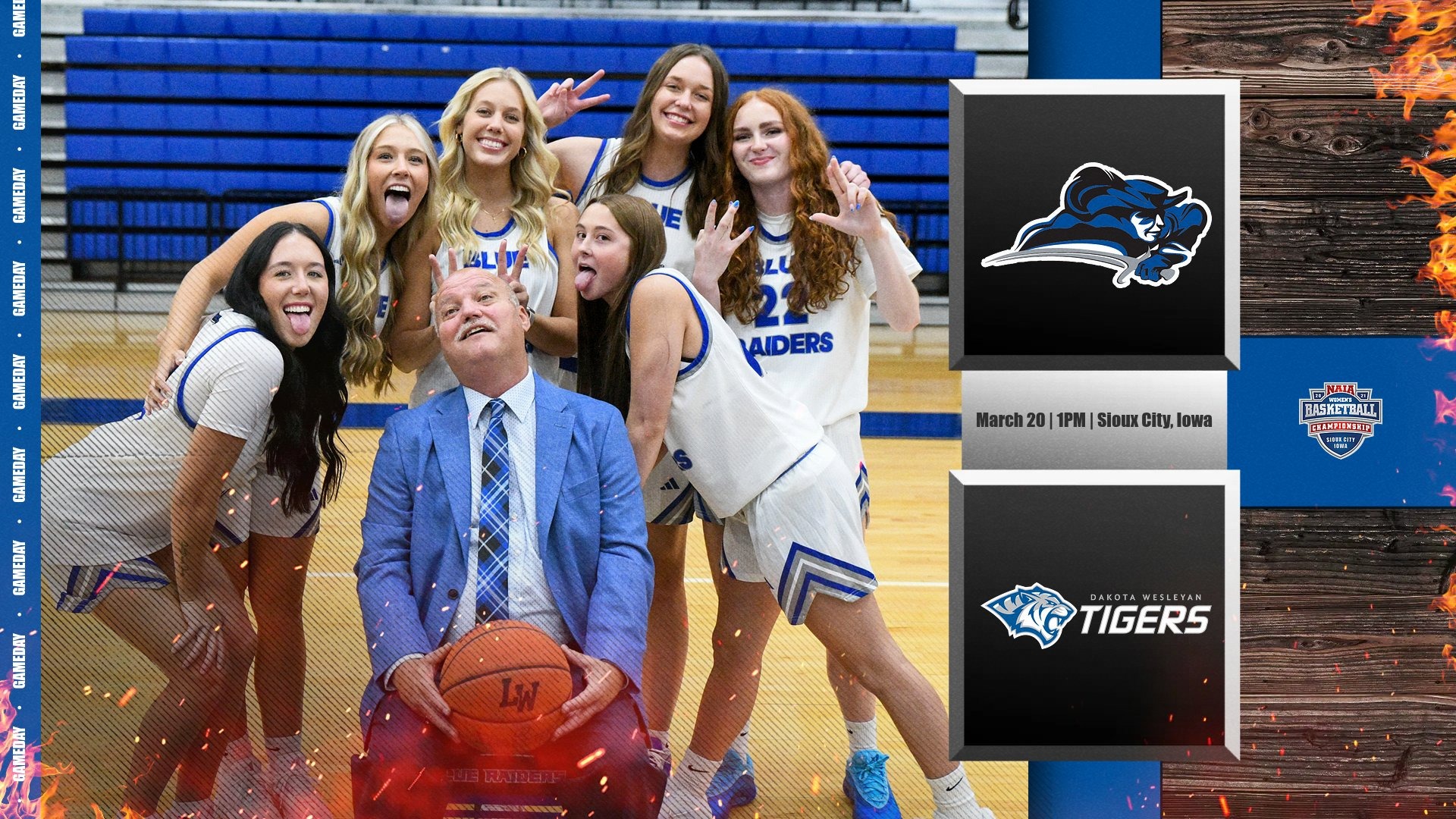 032026 WBB Vs. Dakota Wesleyan NAIA Round of 16 Preview Graphic