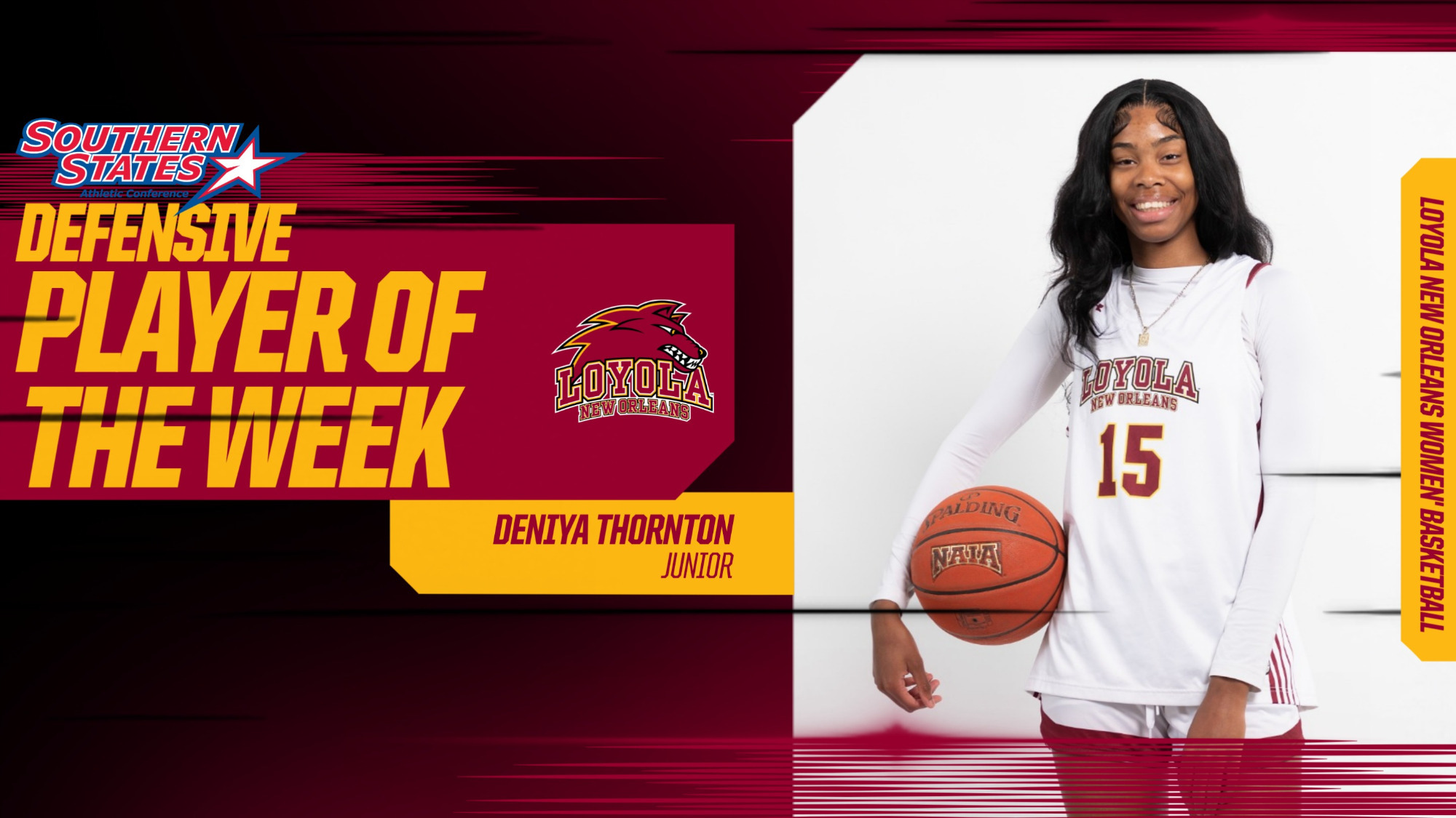 12-1-2025 Deniya Thornton WBB SSAC Player of the Week