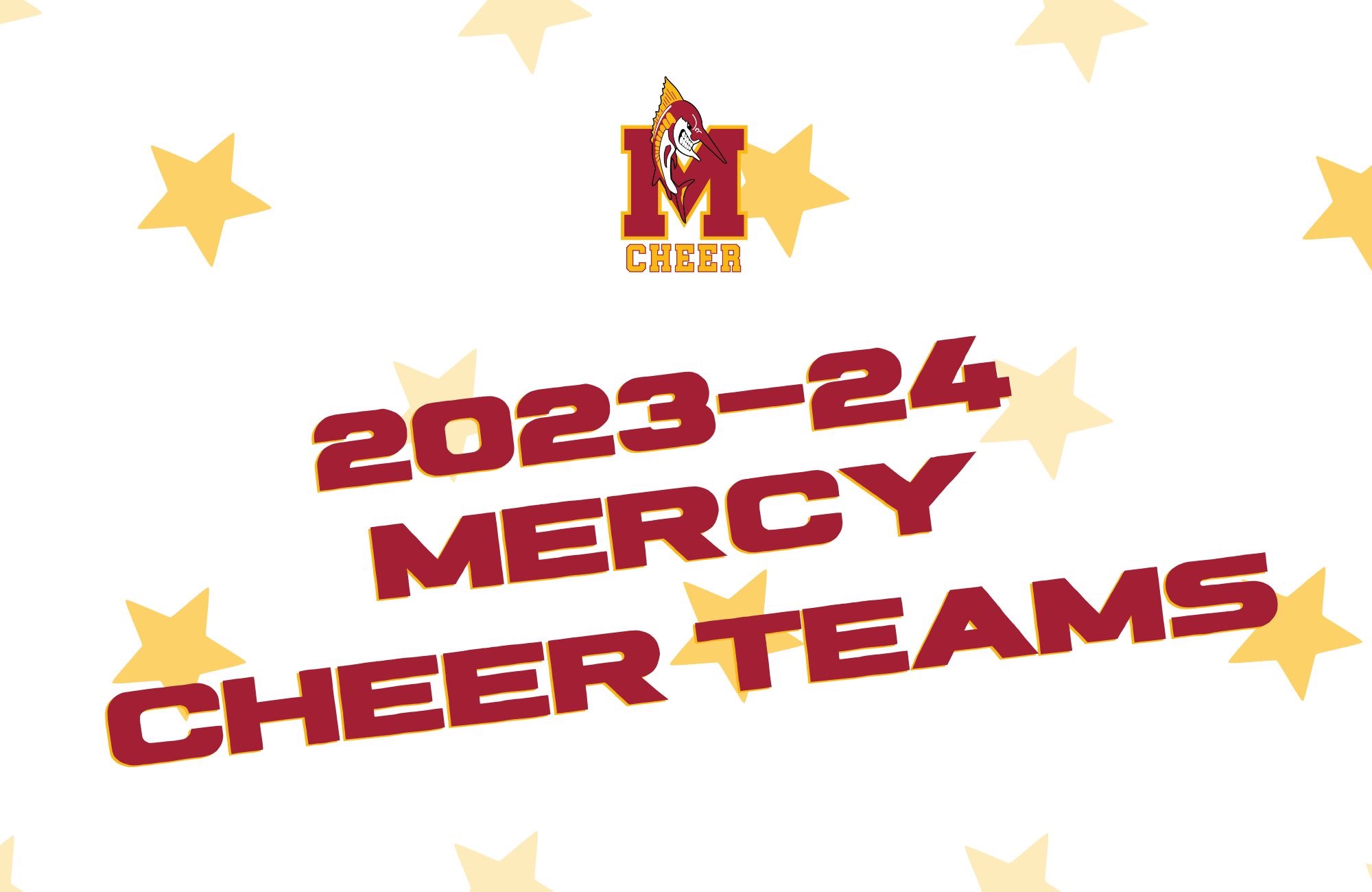 2023-24 Mercy Cheer Team Announcement Graphic