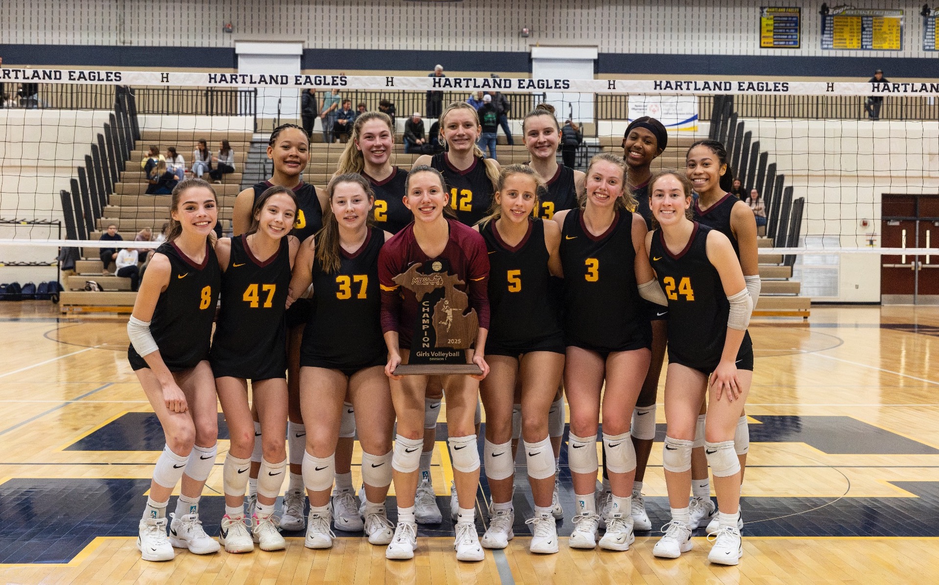 Mercy Volleyball 2025 MHSAA Regional Champions Team 