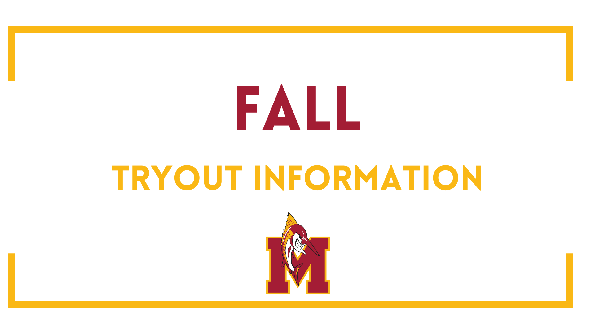 Fall Tryout Information Graphic