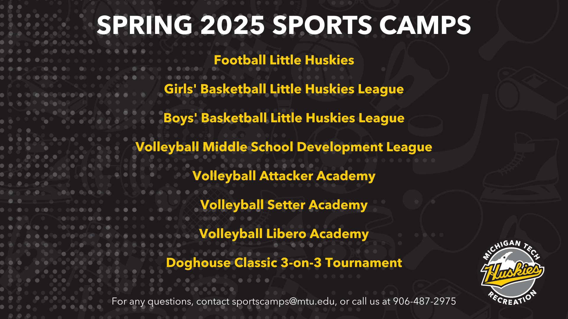 Summer 2025 Sports Camps Dates Michigan Technological University