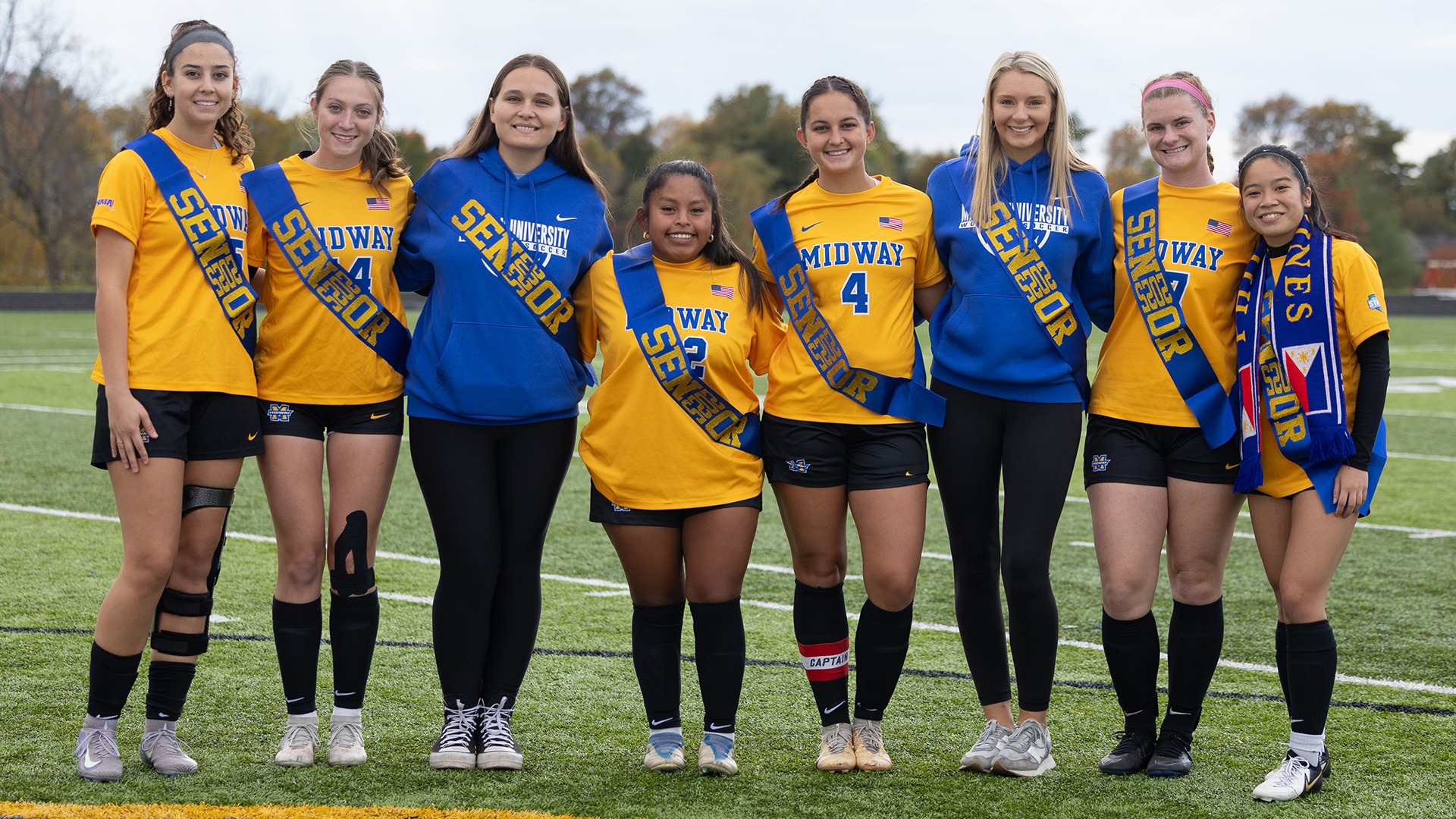 Midway Women's Soccer senior day group photo (2025-26)