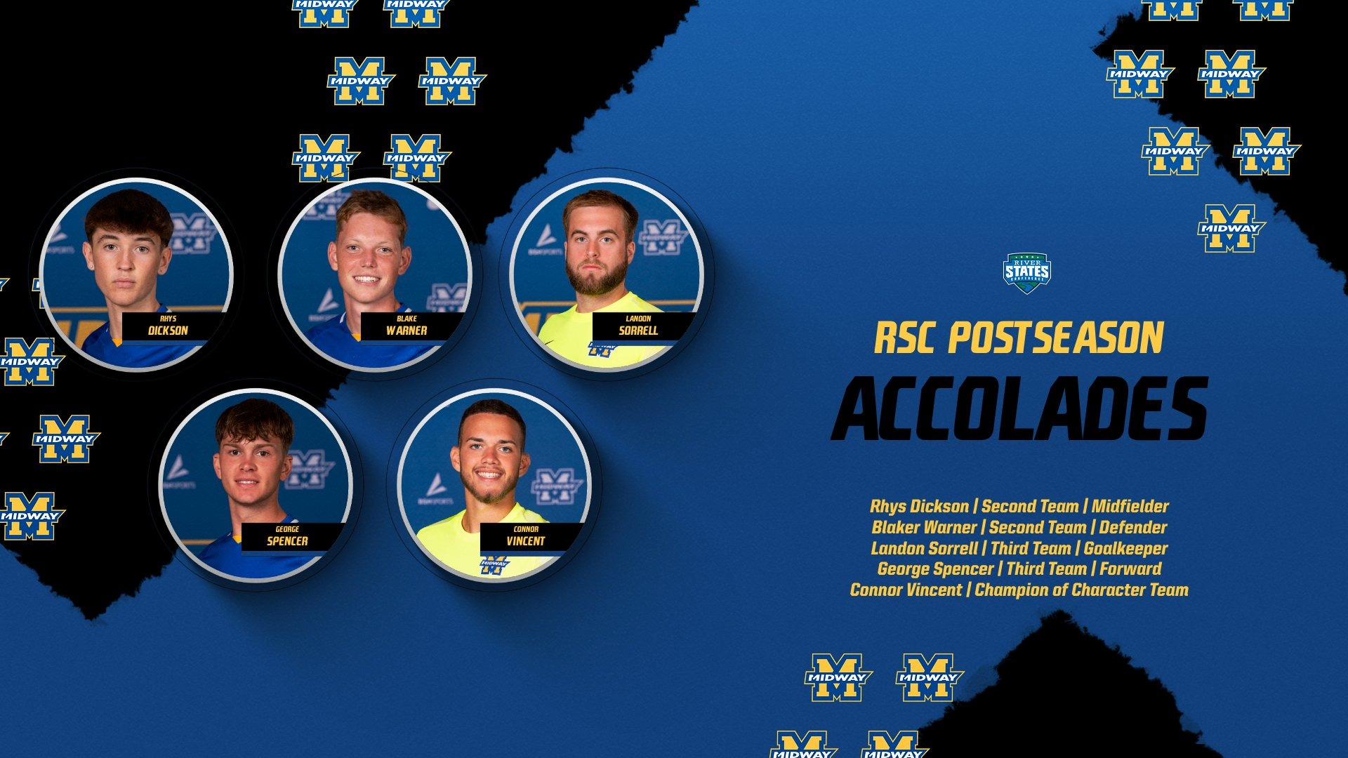 Five Midway MSOC players earn RSC postseason honors re website (2025-26)