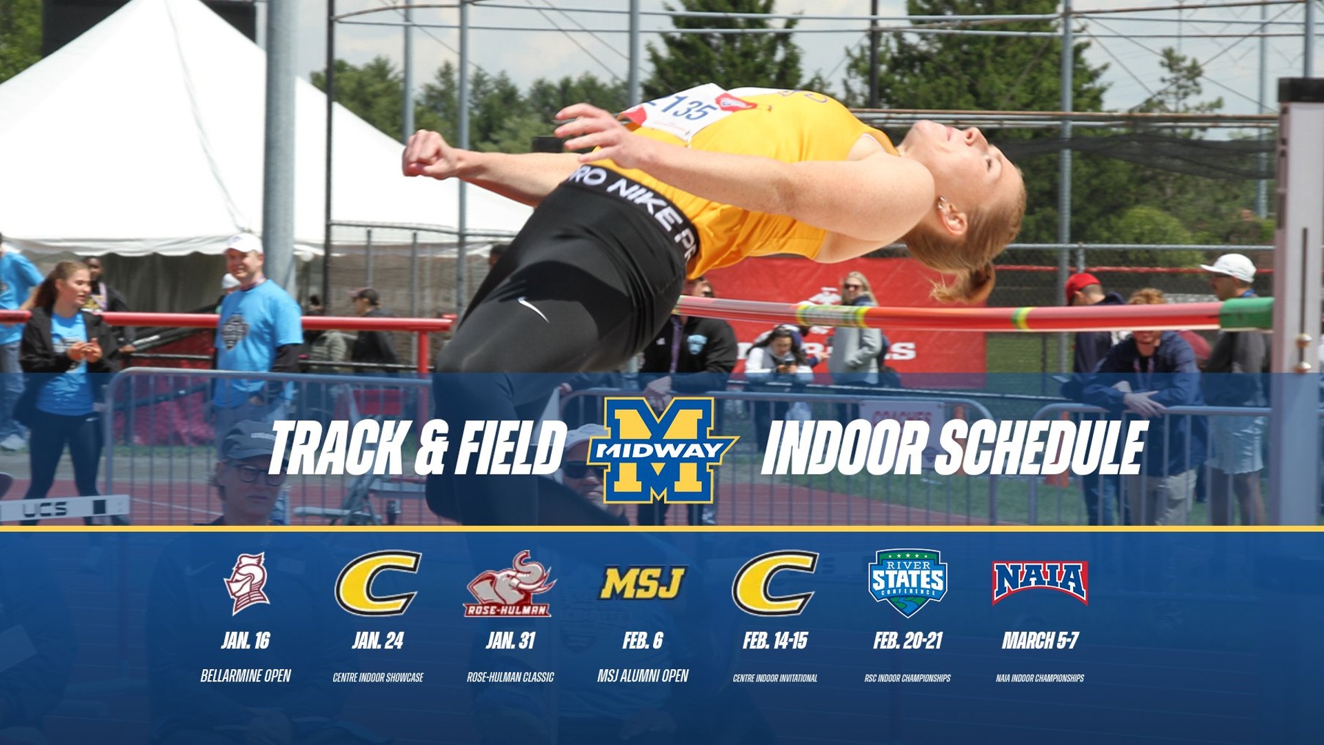 T&F indoor schedule release graphic