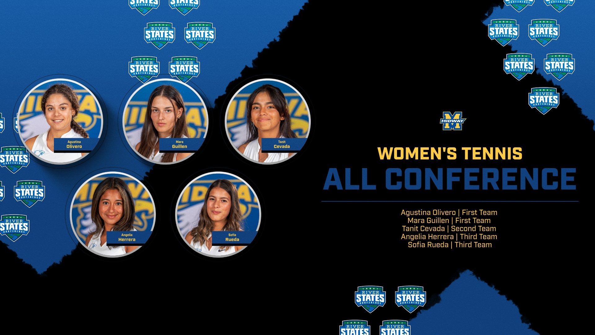 Women's tennis all-conference graphic