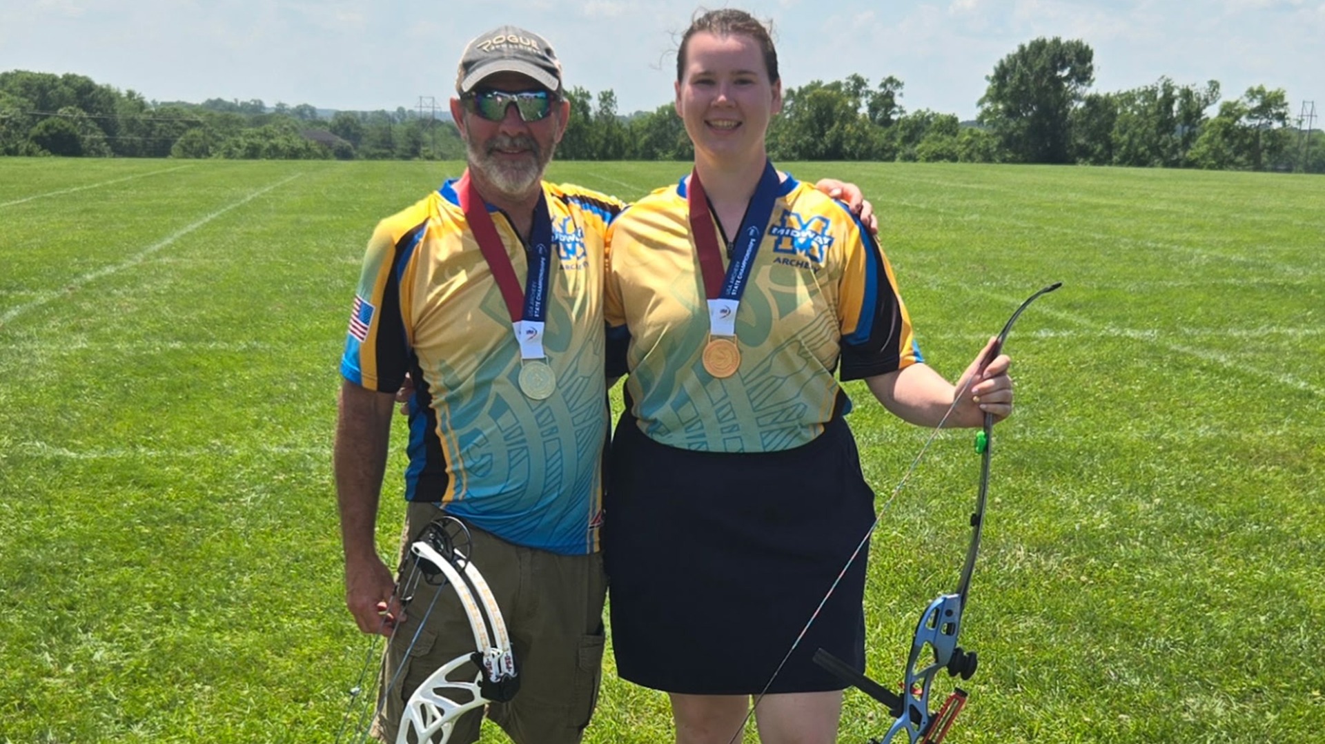 Darren Collins and Emily Phillips for state archery recap