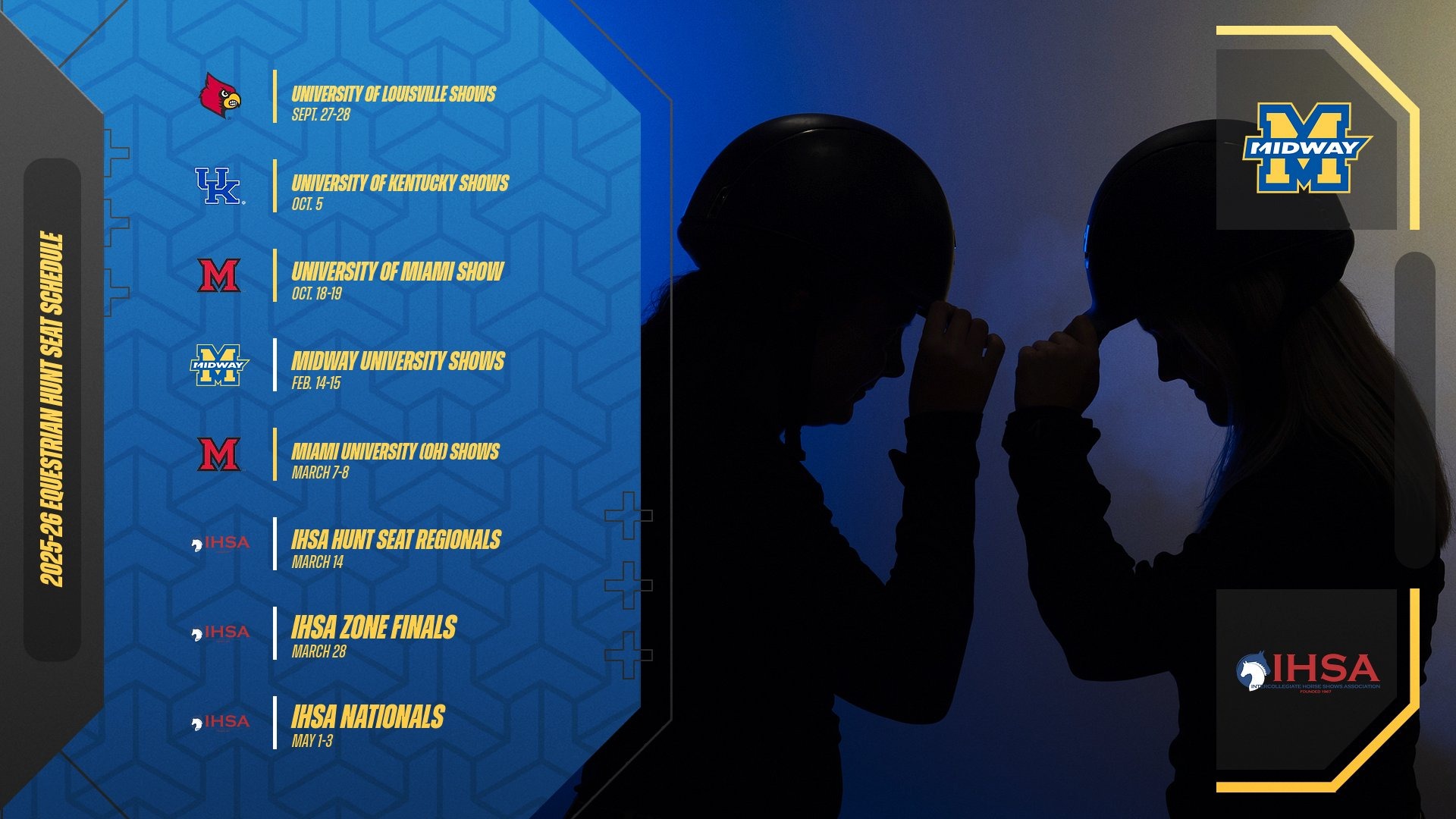 Hunt seat schedule graphic