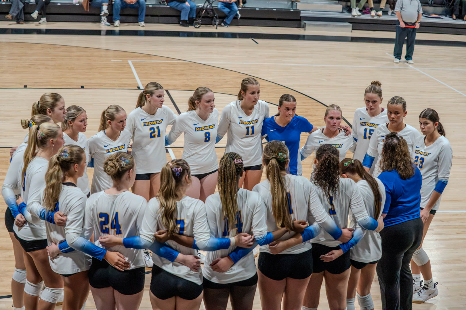 Midway Eagles women's volleyball team falls 3-0 to Georgetown College (Ky.) in a non-conference matchup inside Davis-Reid Alumni Gym in Georgetown, Ky., Tuesday, October 27, 2026. Photo by Tyler Beck.