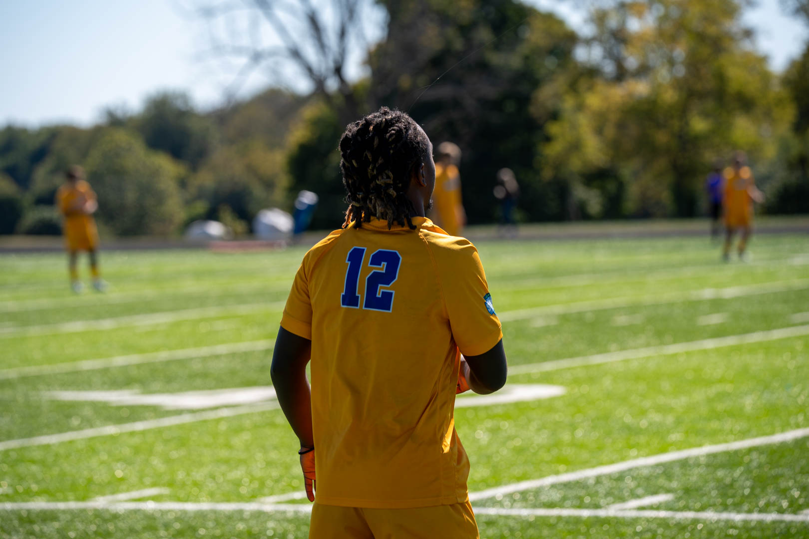 Midway University men's soccer players compete against Indiana University East in a River States Conference matchup at Midway Turf Field in Midway, Kentucky, on Thursday, October 8, 2026.