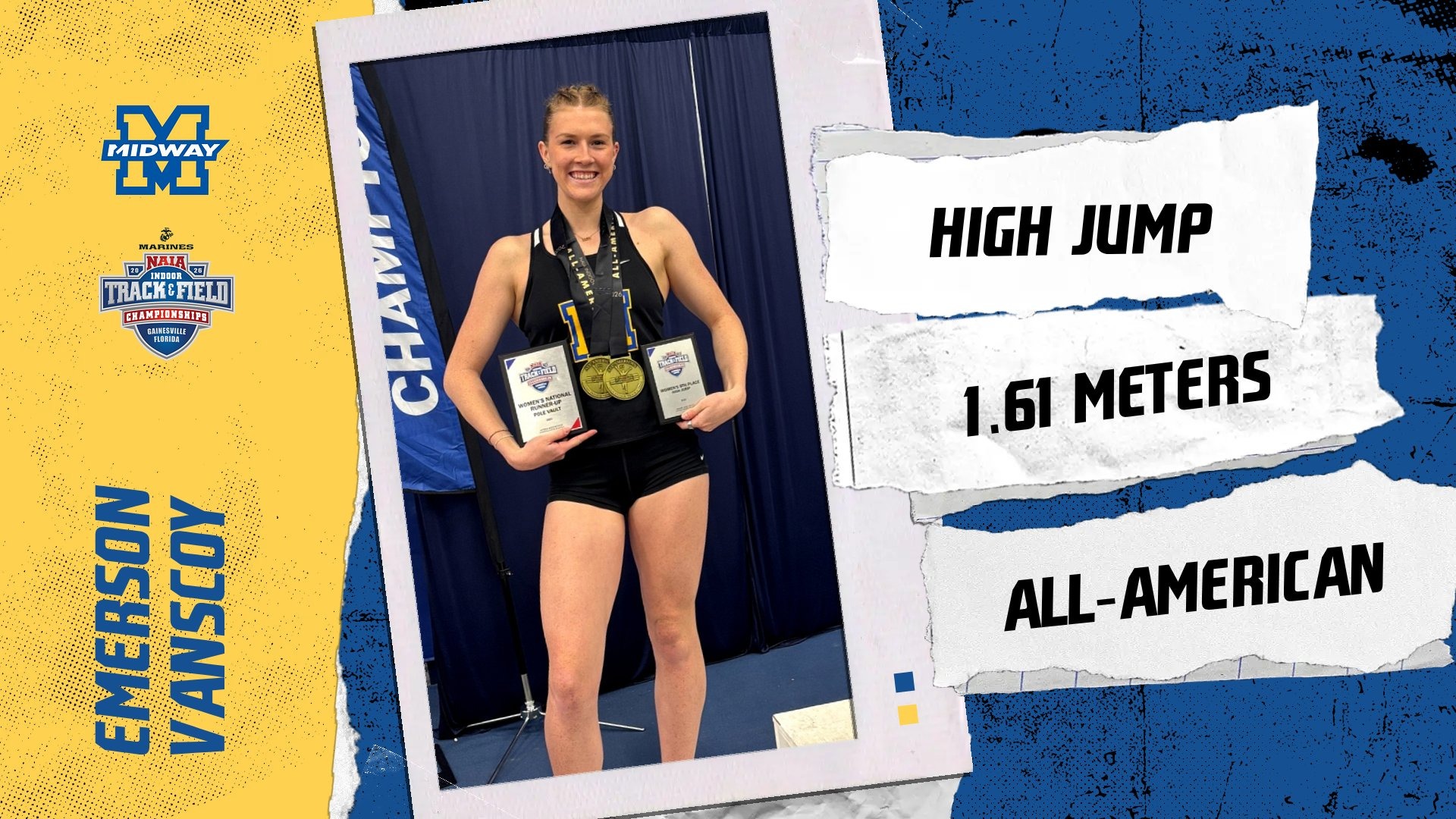 Emerson VanScoy for pole vault All-American