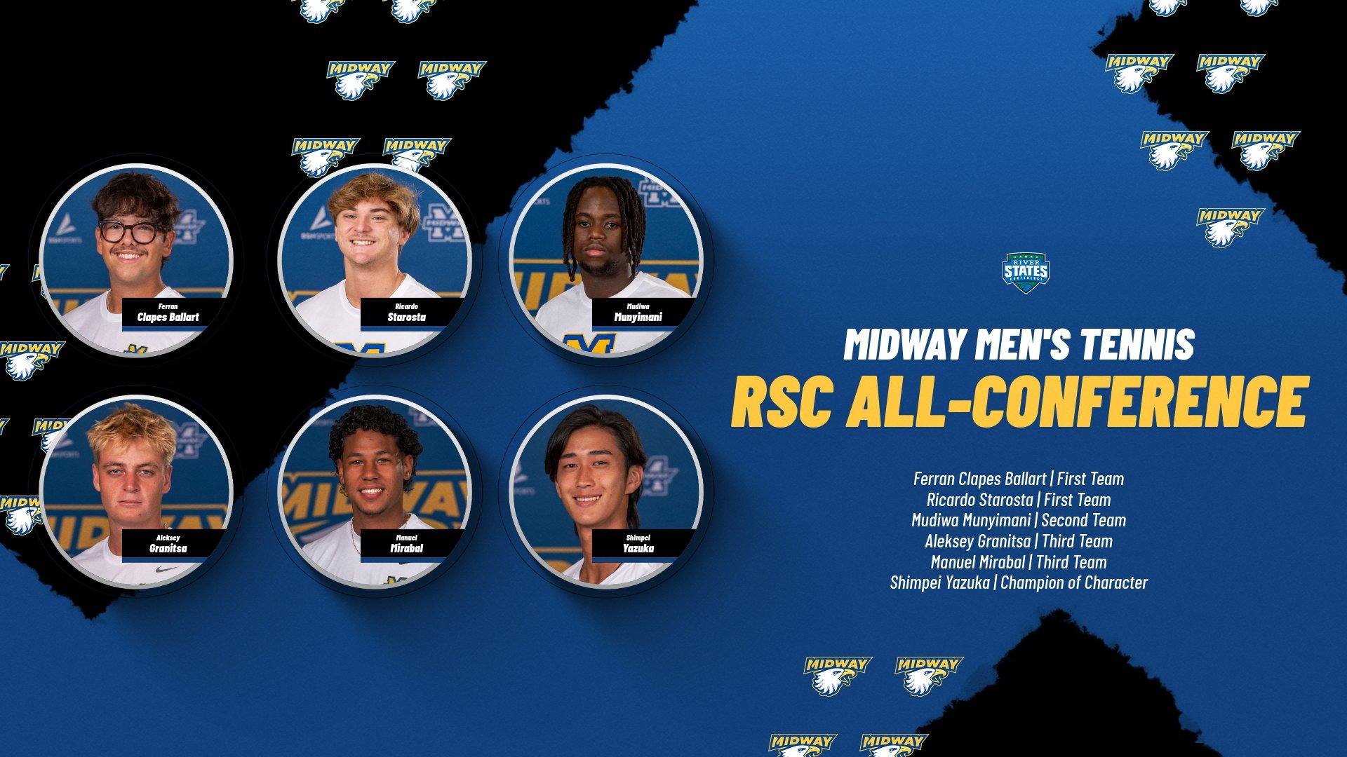 Midway Men's Tennis - RSC All-Conference Honors (April 22, 2026)