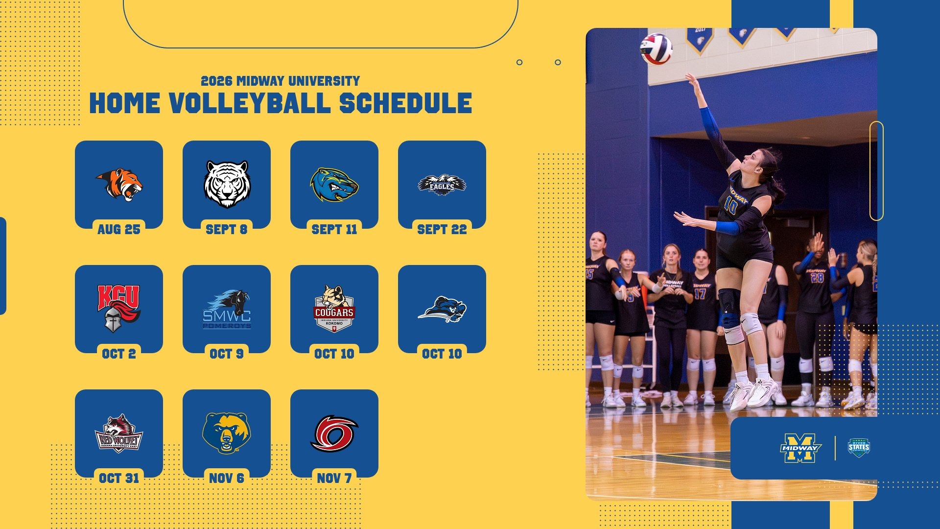 2026 Women's VB Schedule Release Graphic