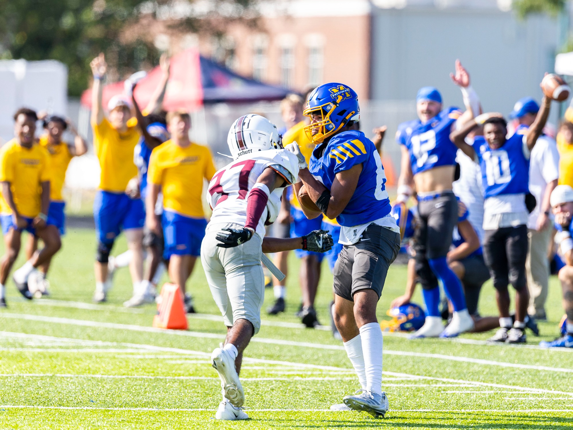Midway University sprint football vs. Bellarmine University, Saturday, Sept. 19, 2026 at at Midway Turf Field in Midway, Ky. Photo by Brian Simms