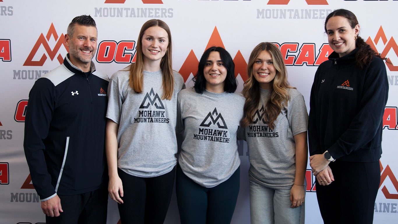 Three of Mohawk women's volleyball's five recruits