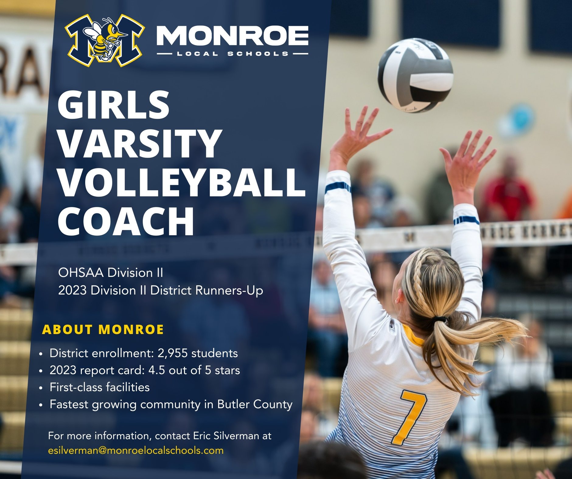 Job Opening Head Varsity Volleyball Coach Monroe Athletics