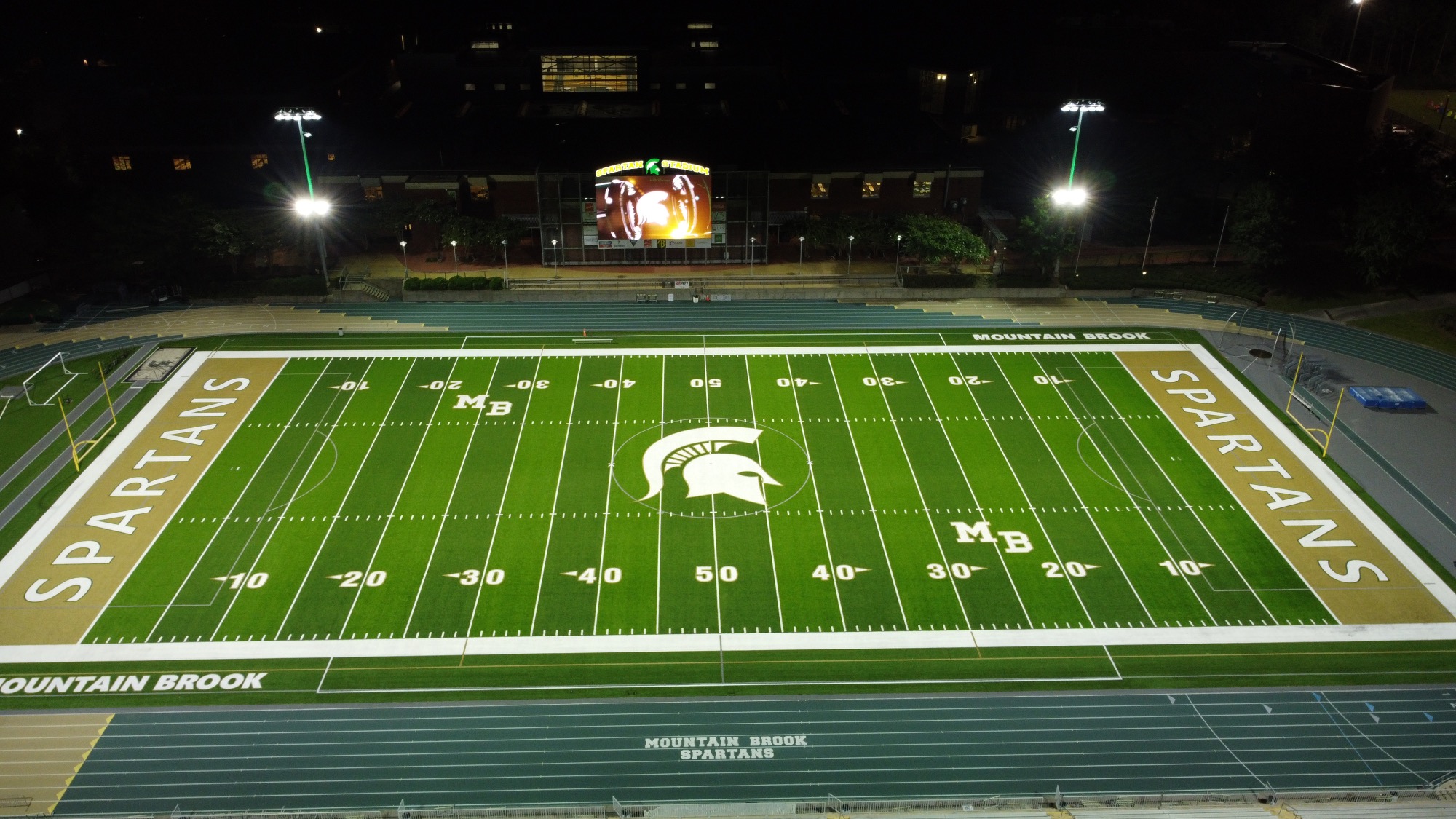 Spartan Stadium at night