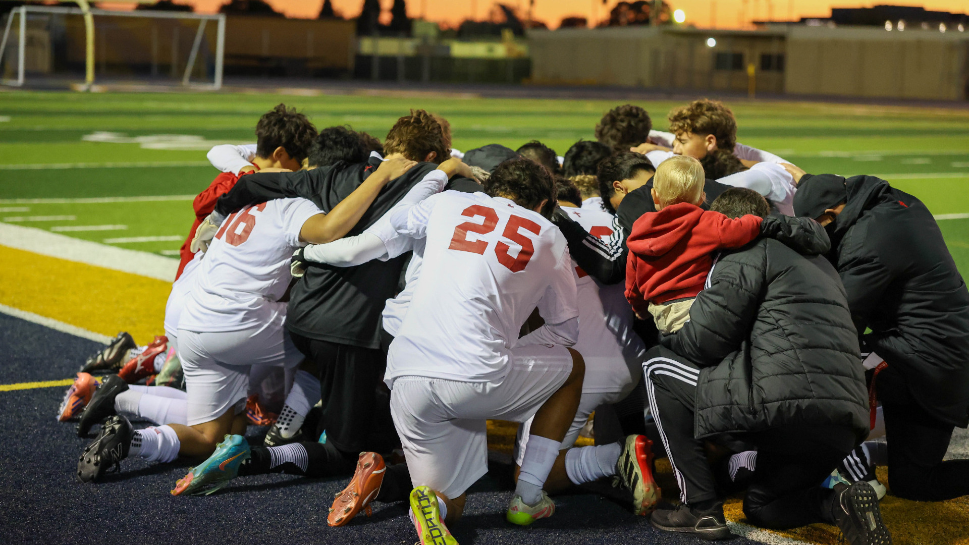 Boys Soccer Huddle