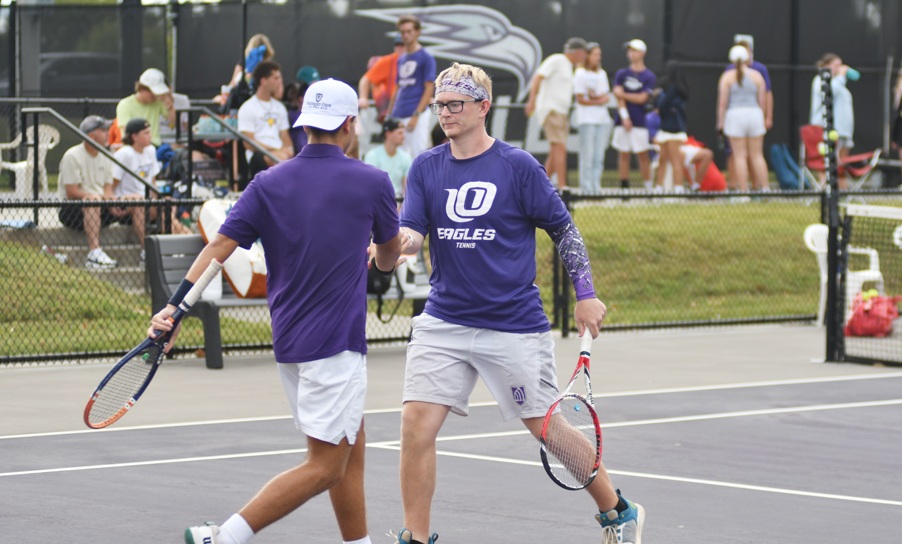 Joshua Wilde celebrates a point at home.