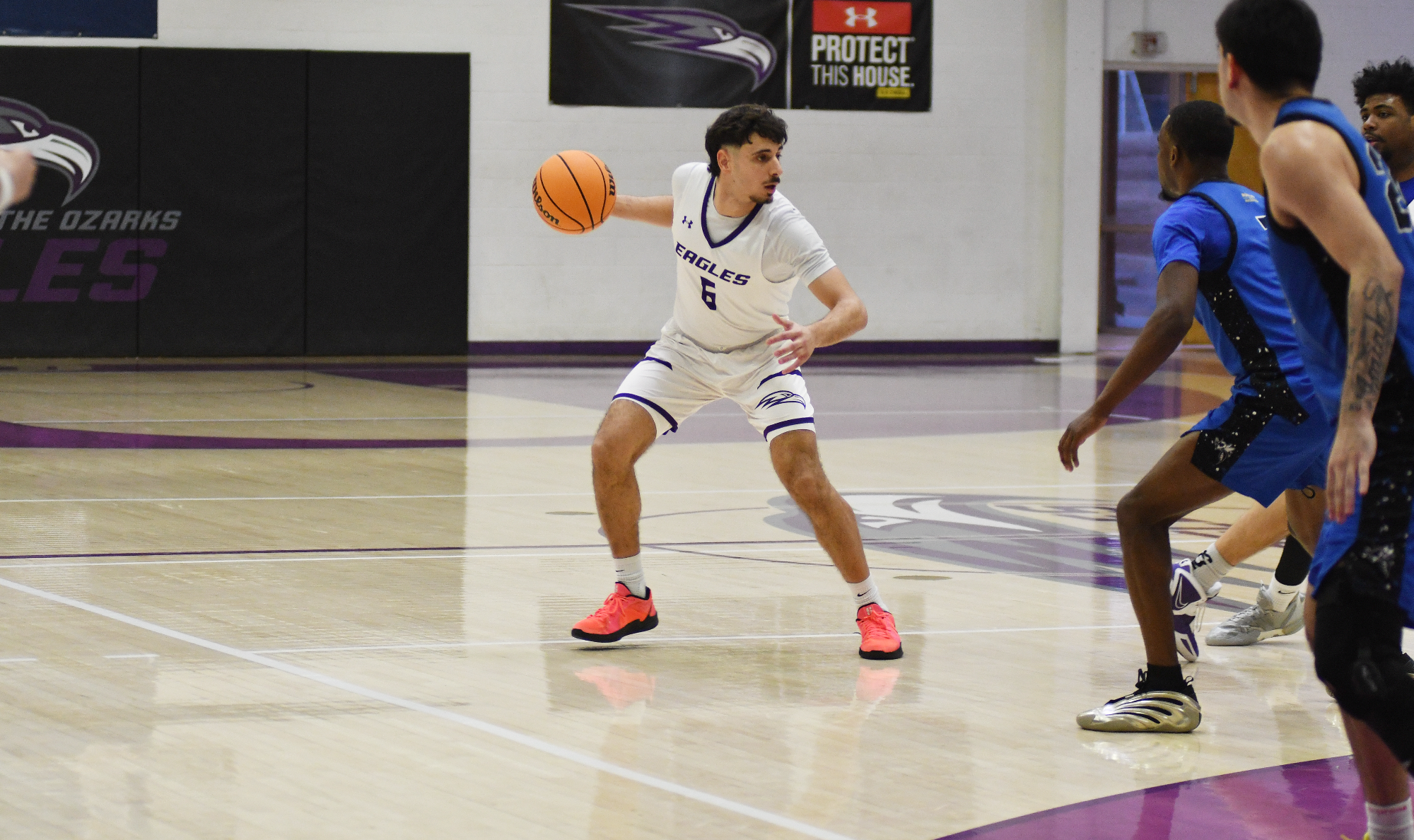 Eyal Shamri dribbles to find an open man.