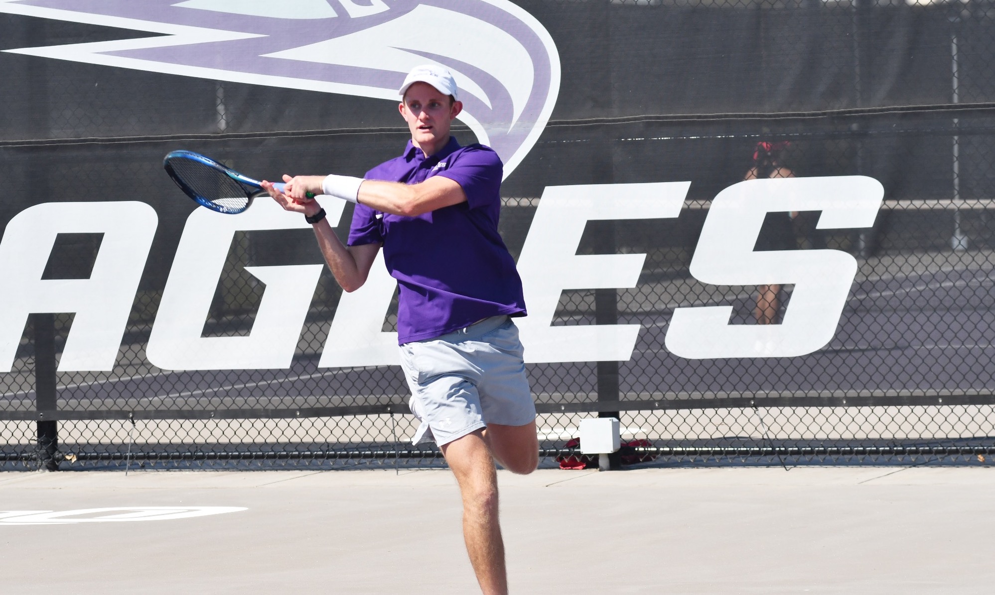 Joseph Guidry returns a serve.