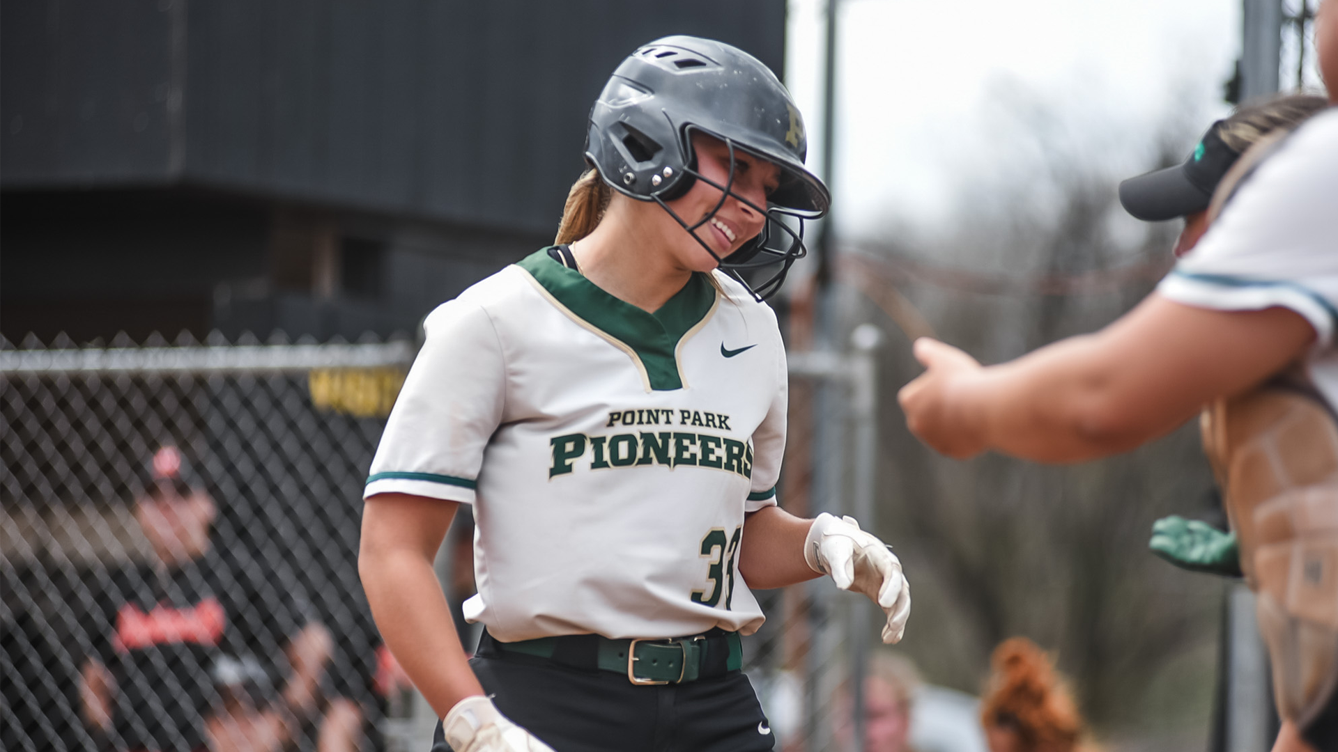Henry smiles after homerun