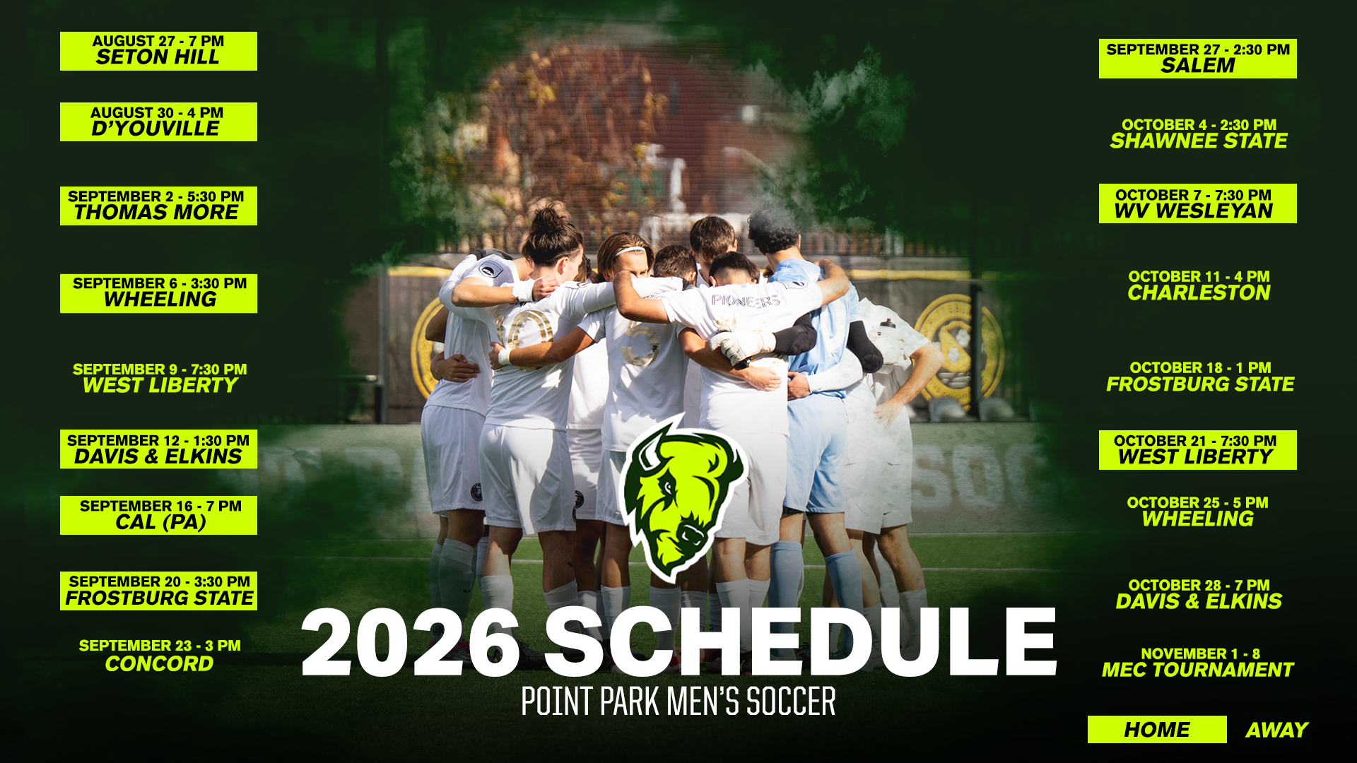 26 men's soccer schedule