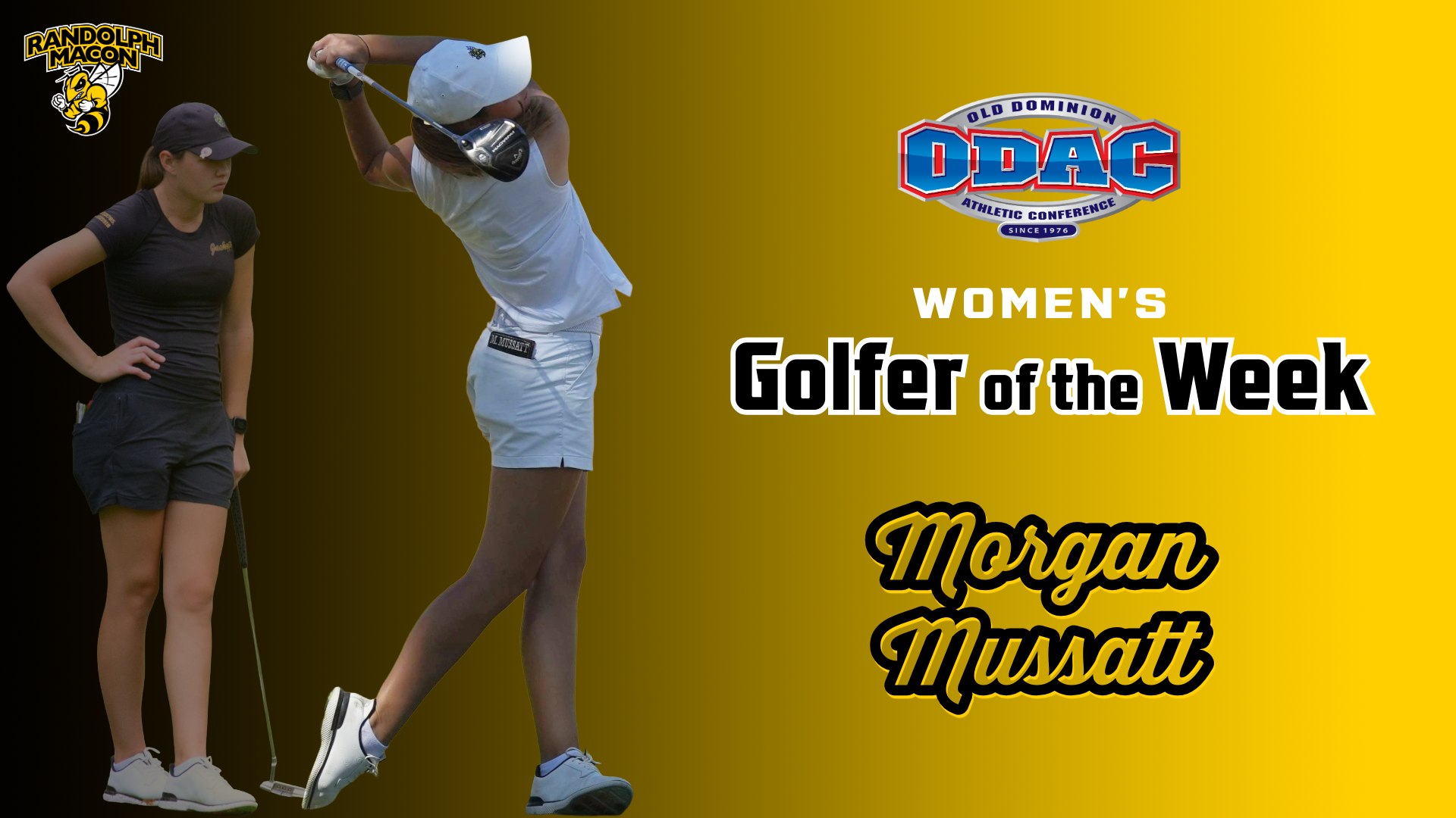 Morgan Mussatt Wins Third Straight and Fifth Overall Golfer of the Week Award 
