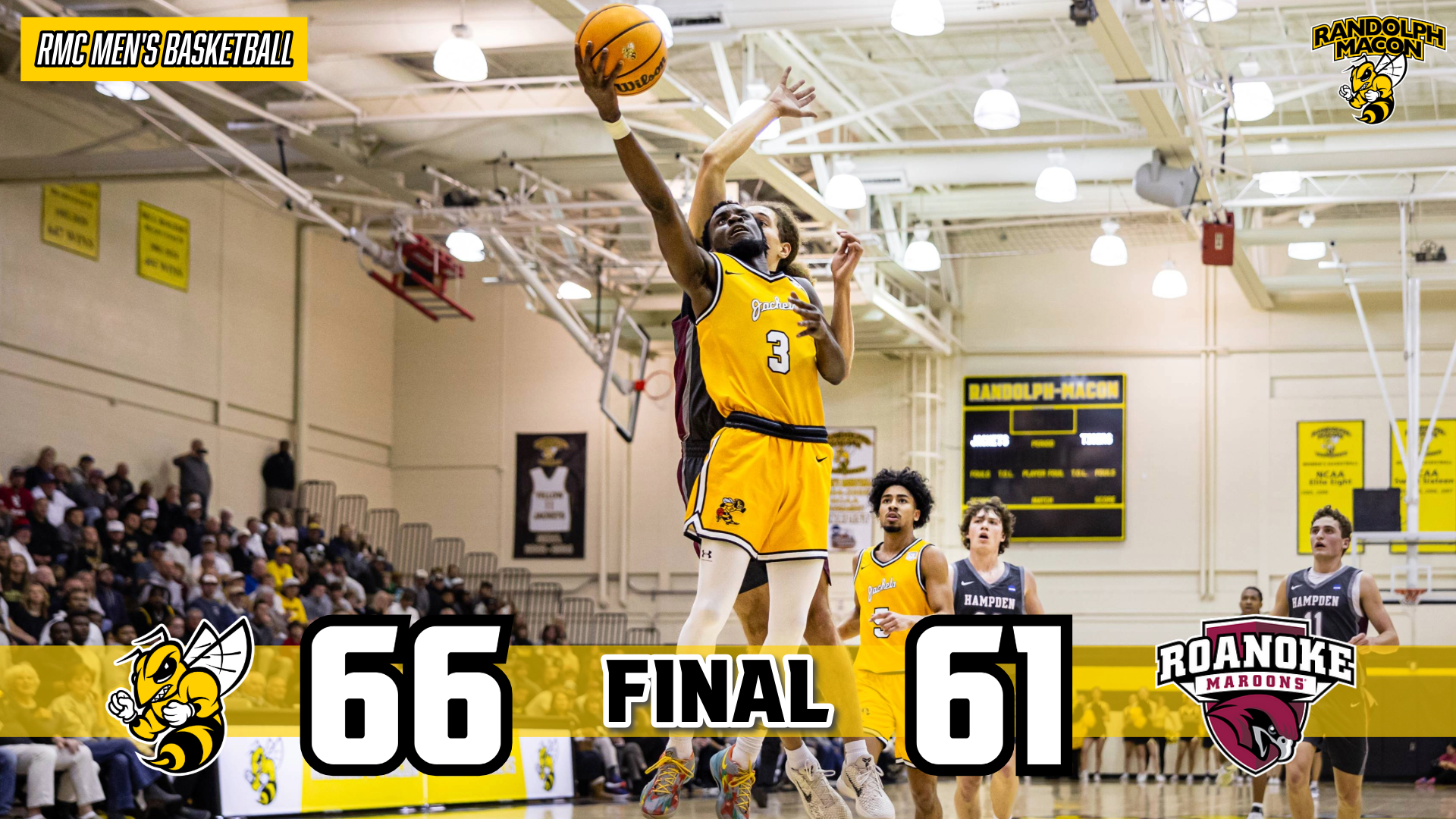 Jabril Robinson Driving Lay-up and Win against #14 Roanoke