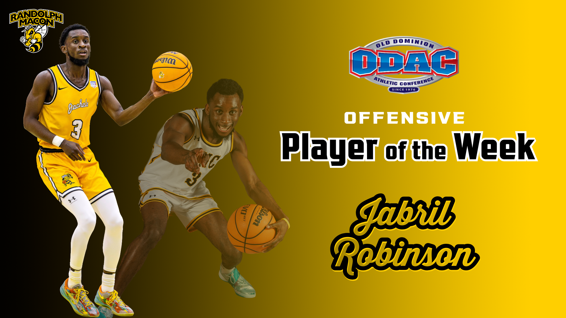 Jabril Robinson Player of the Week (ODAC) 12/8/25